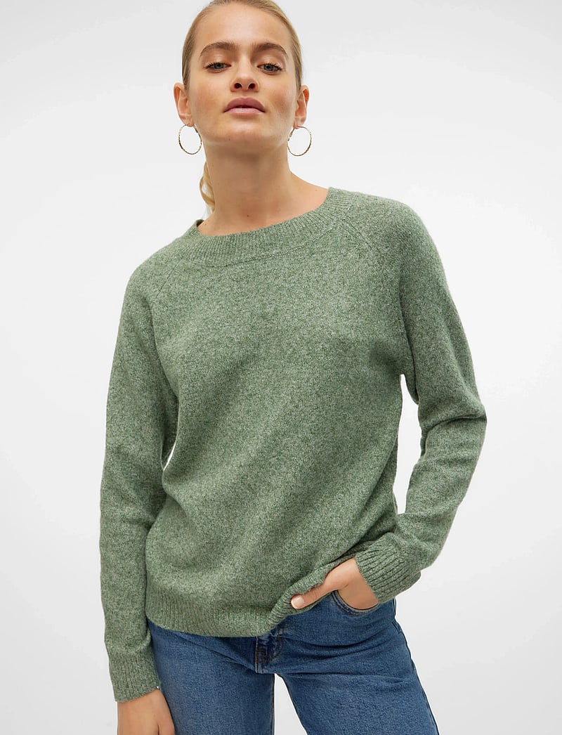 Vero Moda - VMDOFFY LS O-NECK BLOUSE GA NOOS - stickade tröjor - laurel wreath - 5