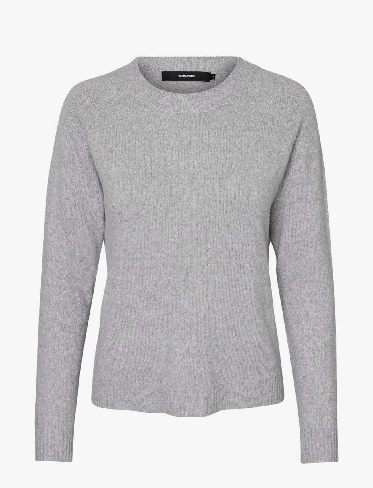 Vero Moda VMDOFFY LS O-NECK BLOUSE GA NOOS - Pullover - LIGHT GREY MELANGE / grey