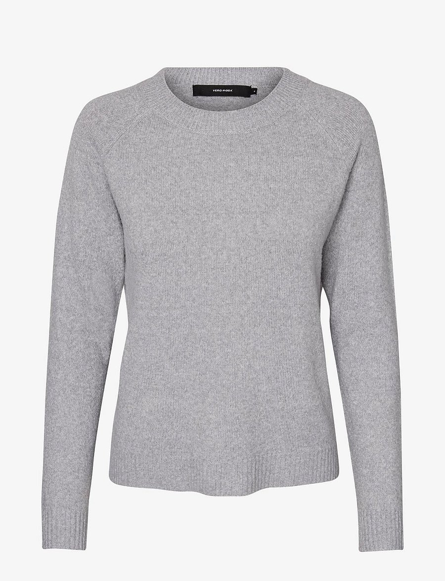 Vero Moda - VMDOFFY LS O-NECK BLOUSE GA NOOS - pullover - light grey melange - 1