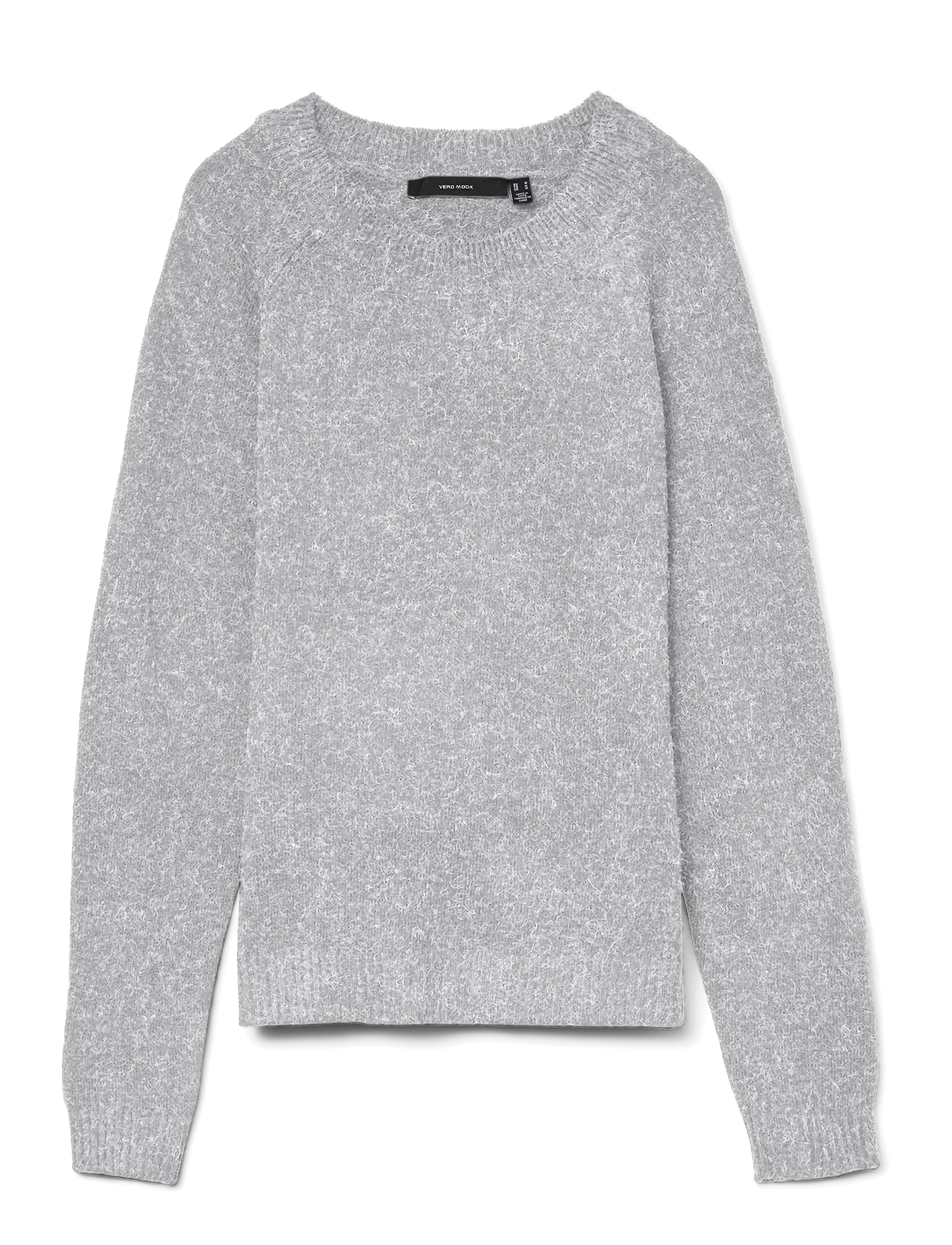 Vero Moda VMDOFFY LS O-NECK BLOUSE GA NOOS - Kleidung - LIGHT GREY MELANGE / grey