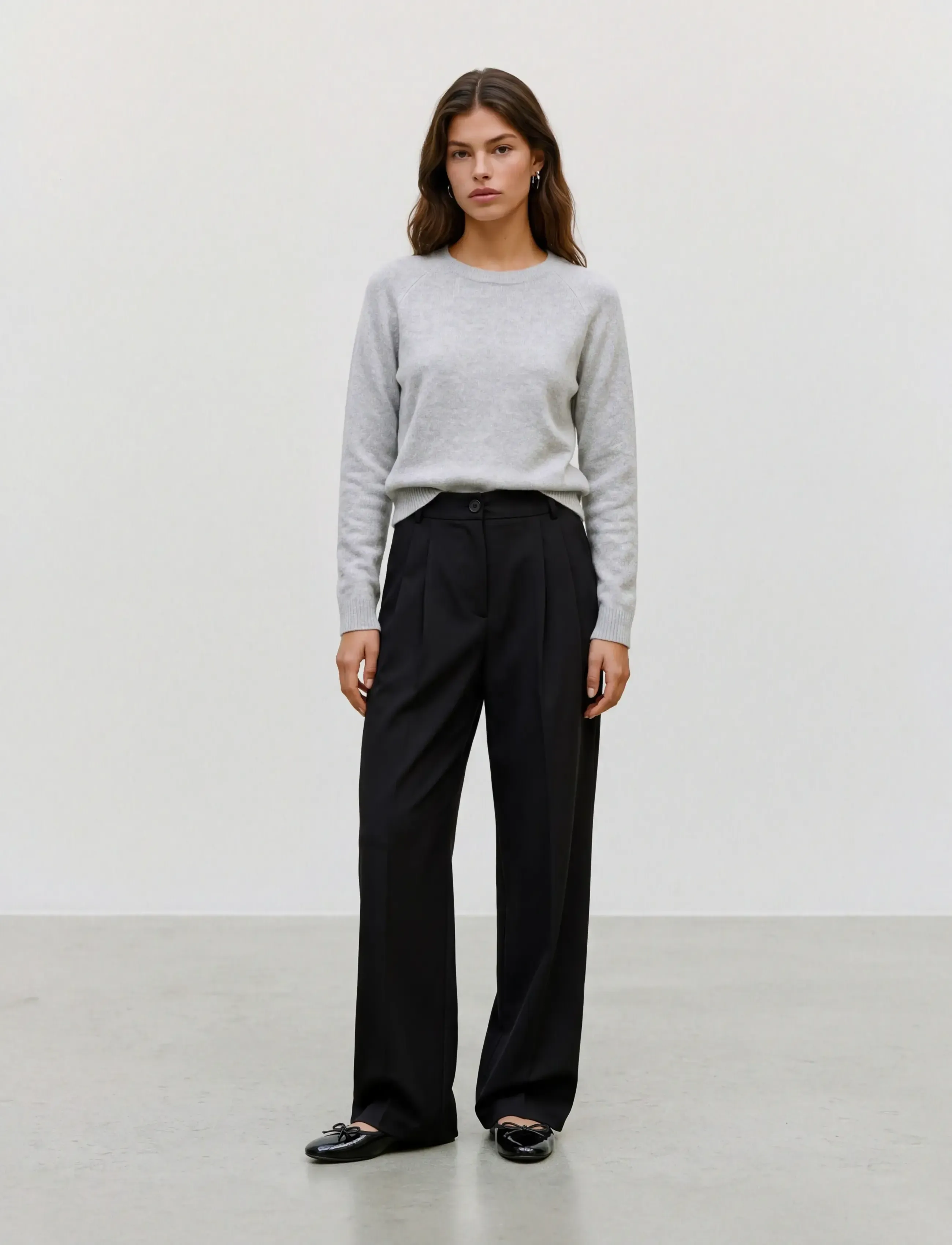 Vero Moda - VMDOFFY LS O-NECK BLOUSE GA NOOS - stickade tröjor - light grey melange - 0