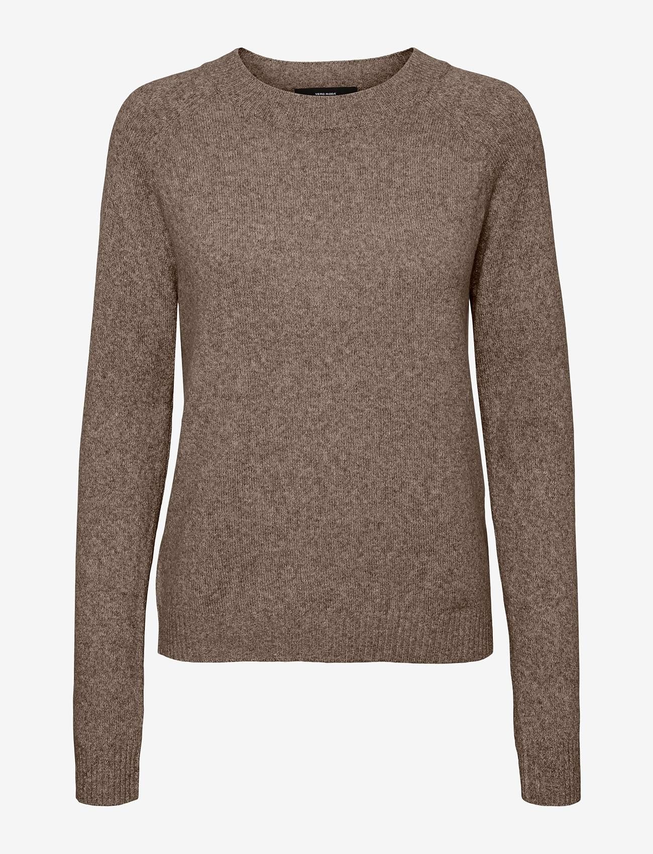 Vero Moda - VMDOFFY LS O-NECK BLOUSE GA NOOS - striktrøjer - walnut - 1