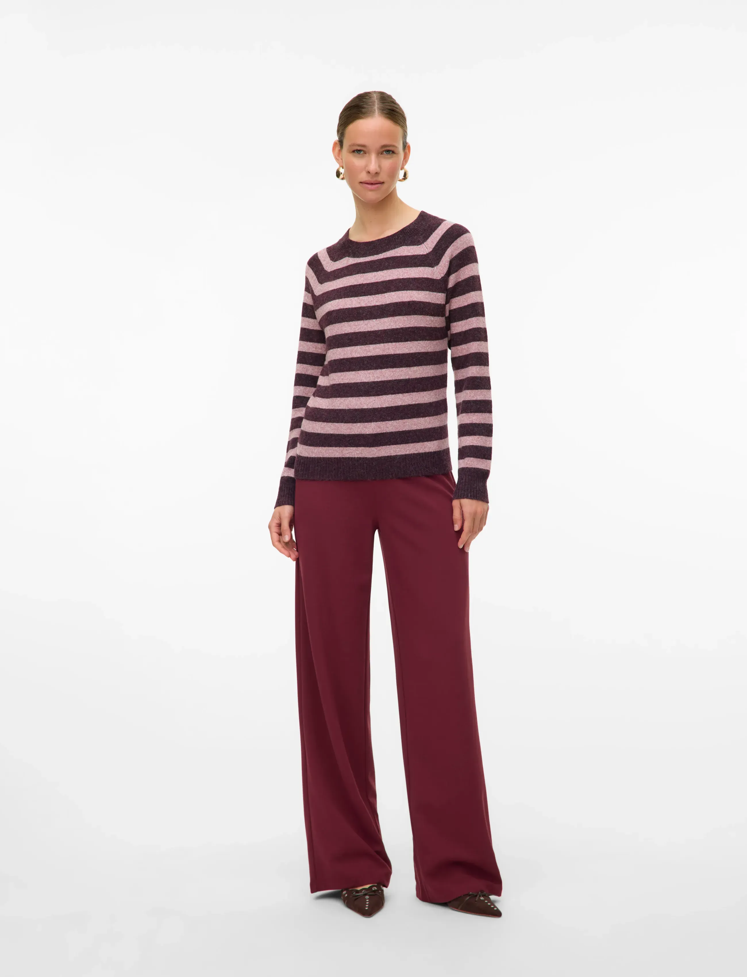 Vero Moda Vmdoffy Ls O-Neck Blouse Ga Noos, XS, Knitwear, Rosa - Jumpers, Frauen