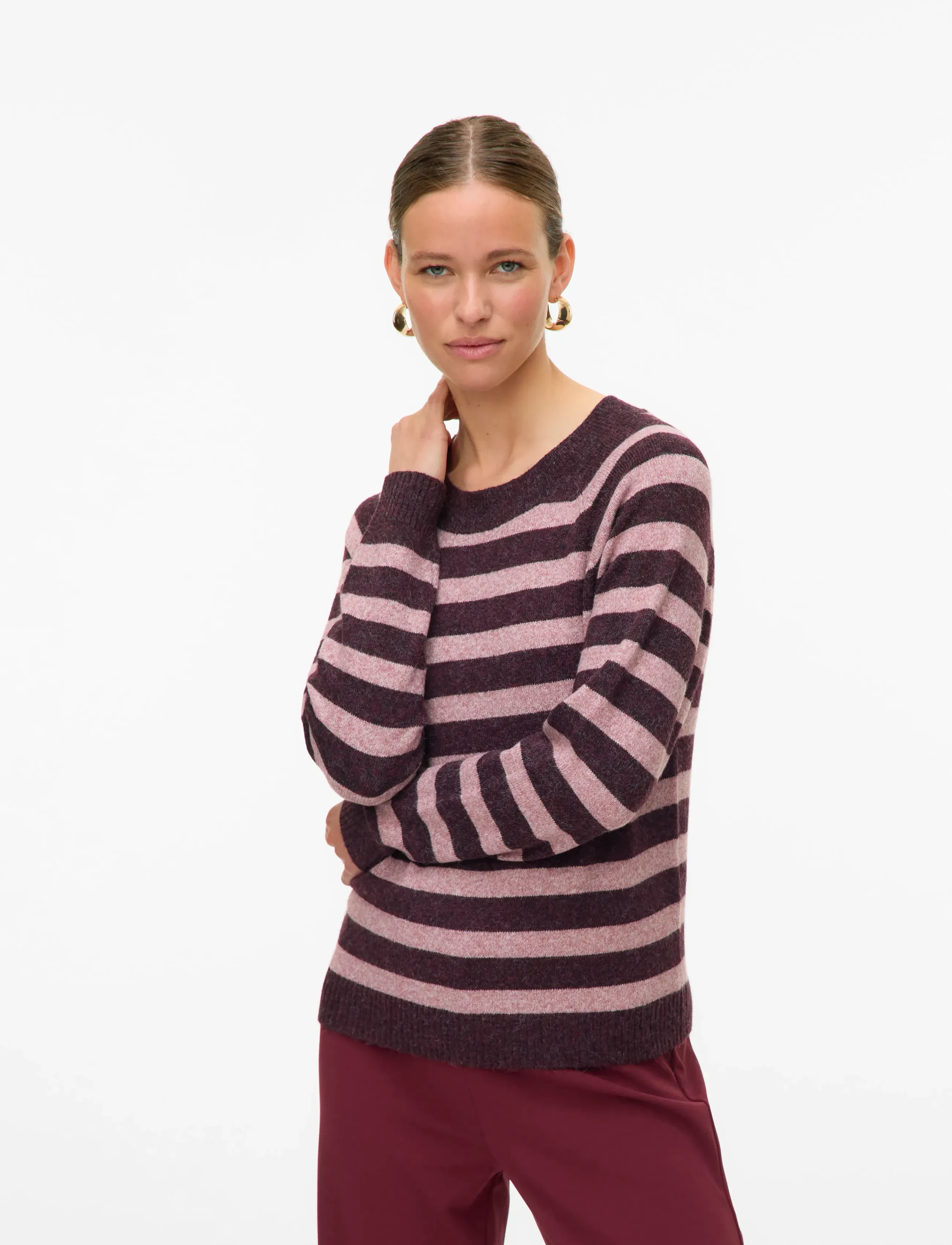 Vero Moda - VMDOFFY LS O-NECK BLOUSE GA NOOS - jumpers - winetasting - 5