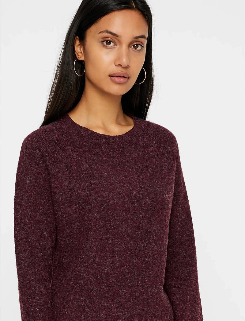 Vero Moda - VMDOFFY LS O-NECK BLOUSE GA NOOS - striktrøjer - winetasting - 4