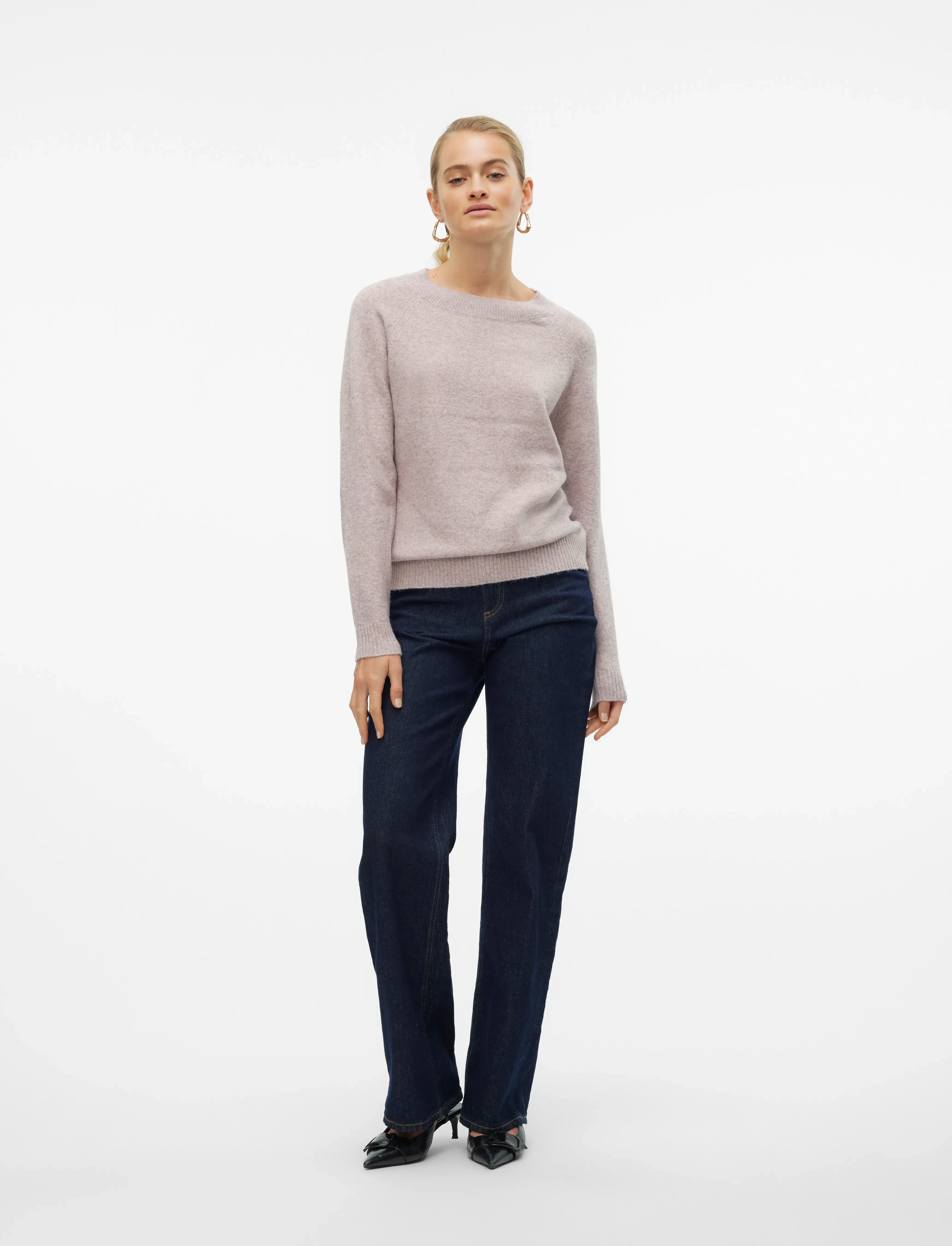 Vero Moda - VMDOFFY LS O-NECK BLOUSE GA NOOS - jumpers - woodrose - 5