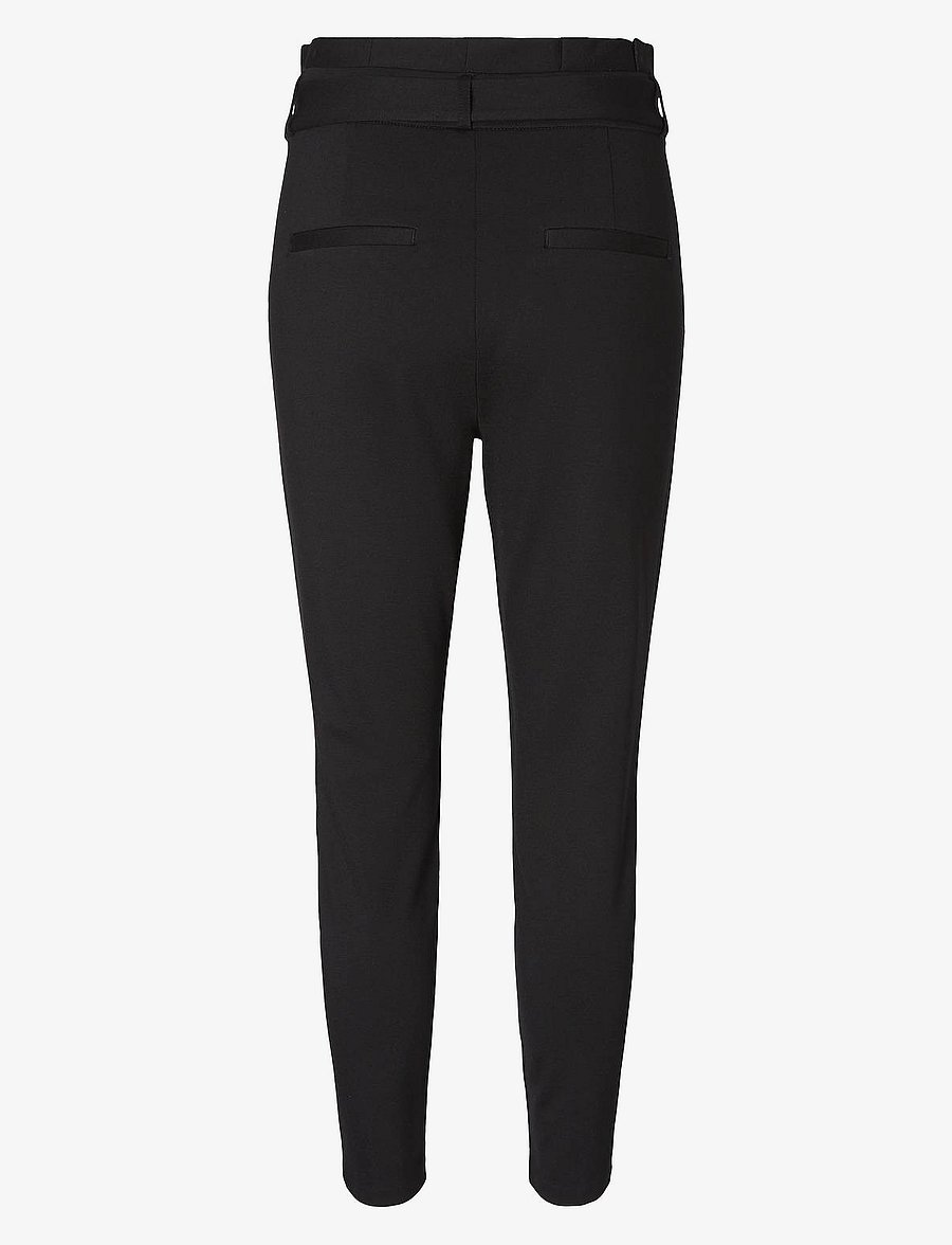 Vero Moda - VMEVA HW LOOSE PAPERBAG PANT NOOS - slim-fit hosen - black - 2