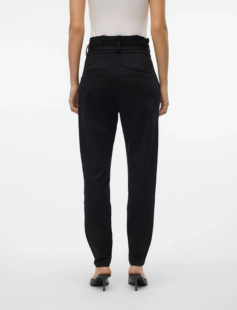 Vero Moda - VMEVA HW LOOSE PAPERBAG PANT NOOS - slim-fit hosen - black - 3