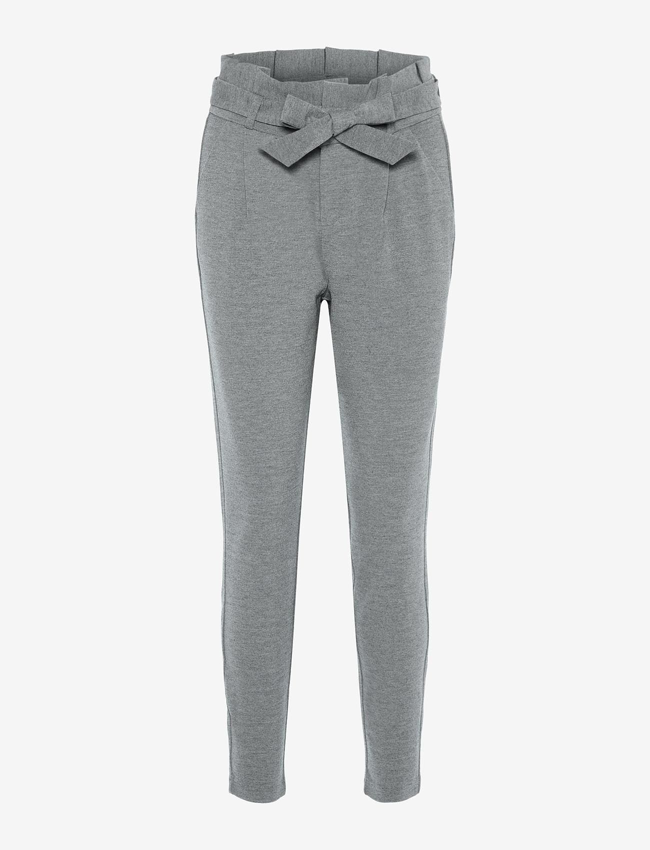 Vero Moda - VMEVA HW LOOSE PAPERBAG PANT NOOS - die niedrigsten preise - medium grey melange - 0