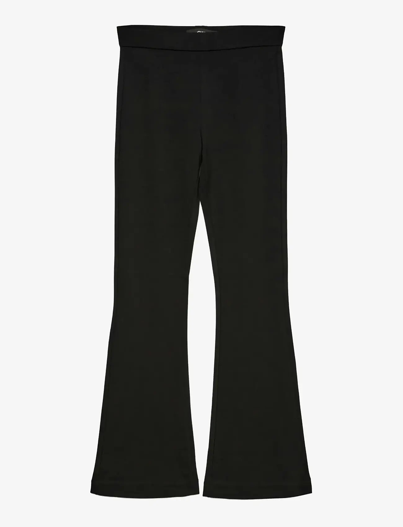 Vero Moda - VMKAMMA MW FLARED JERSEY PANT NOOS - utsvängda byxor - black - 5