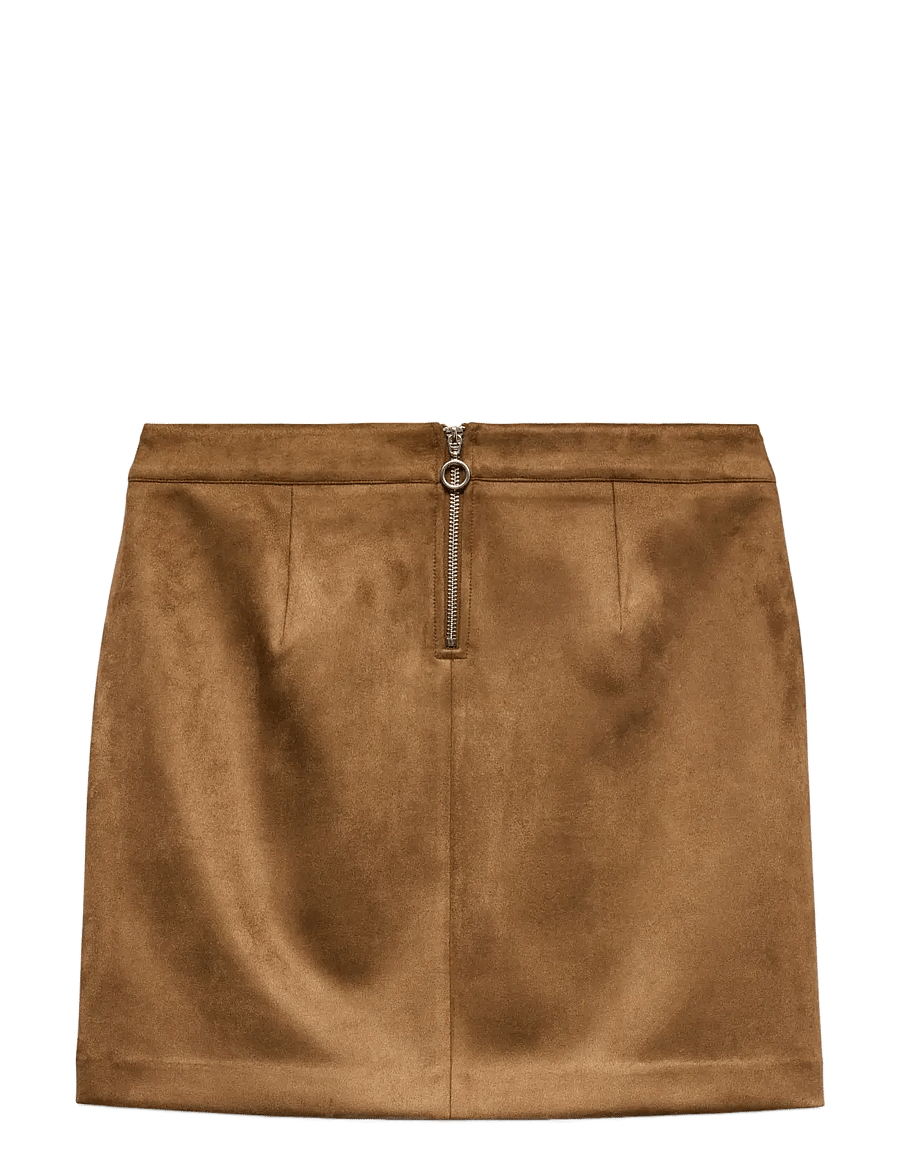 Vero Moda - VMDONNADINA FAUXSUEDE SHORT SKIRT NOOS - korte nederdele - cognac - 2