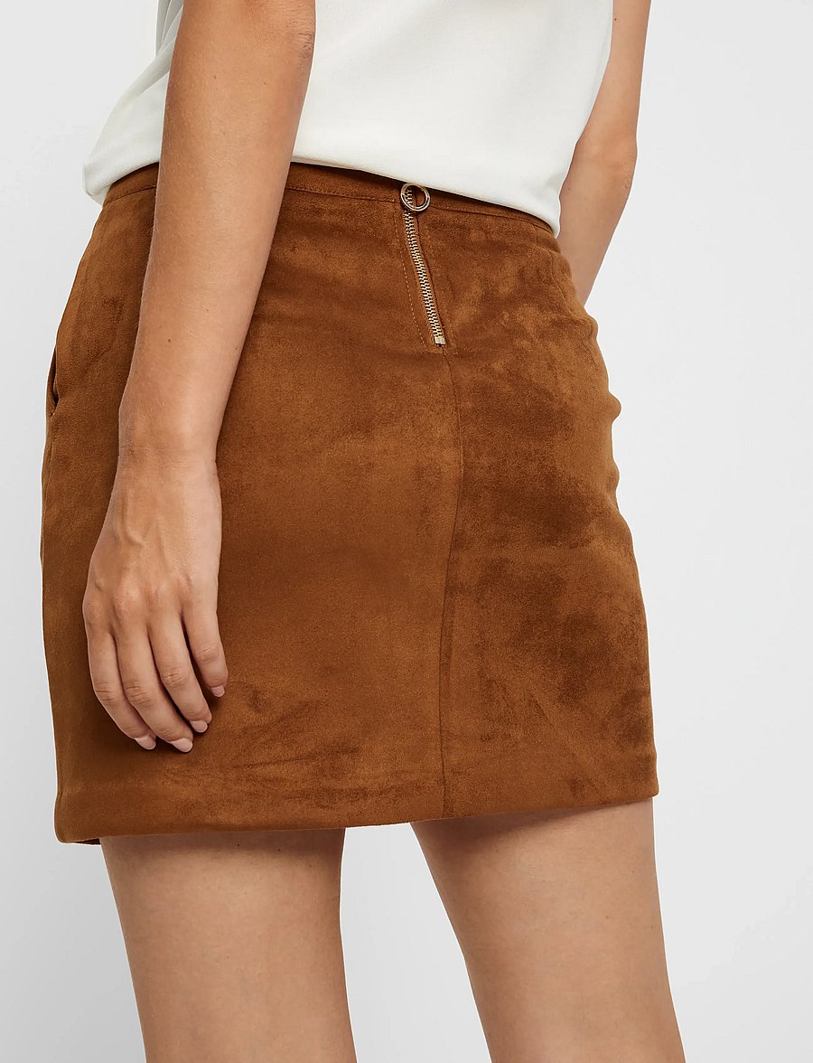 Vero Moda - VMDONNADINA FAUXSUEDE SHORT SKIRT NOOS - korte nederdele - cognac - 5
