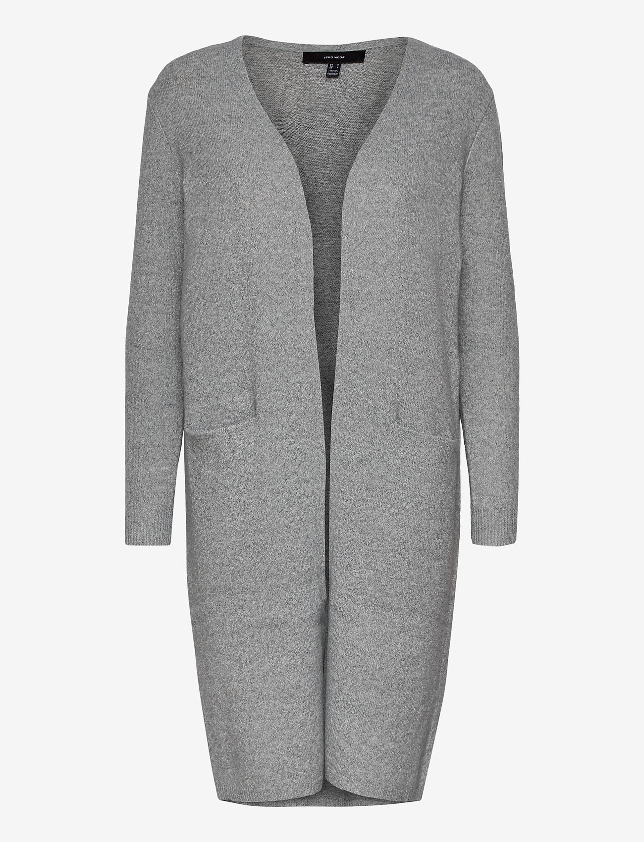 Vero Moda VMDOFFY LS LONG OPEN CARDIGAN - Transitional Layering - LIGHT GREY MELANGE / grey