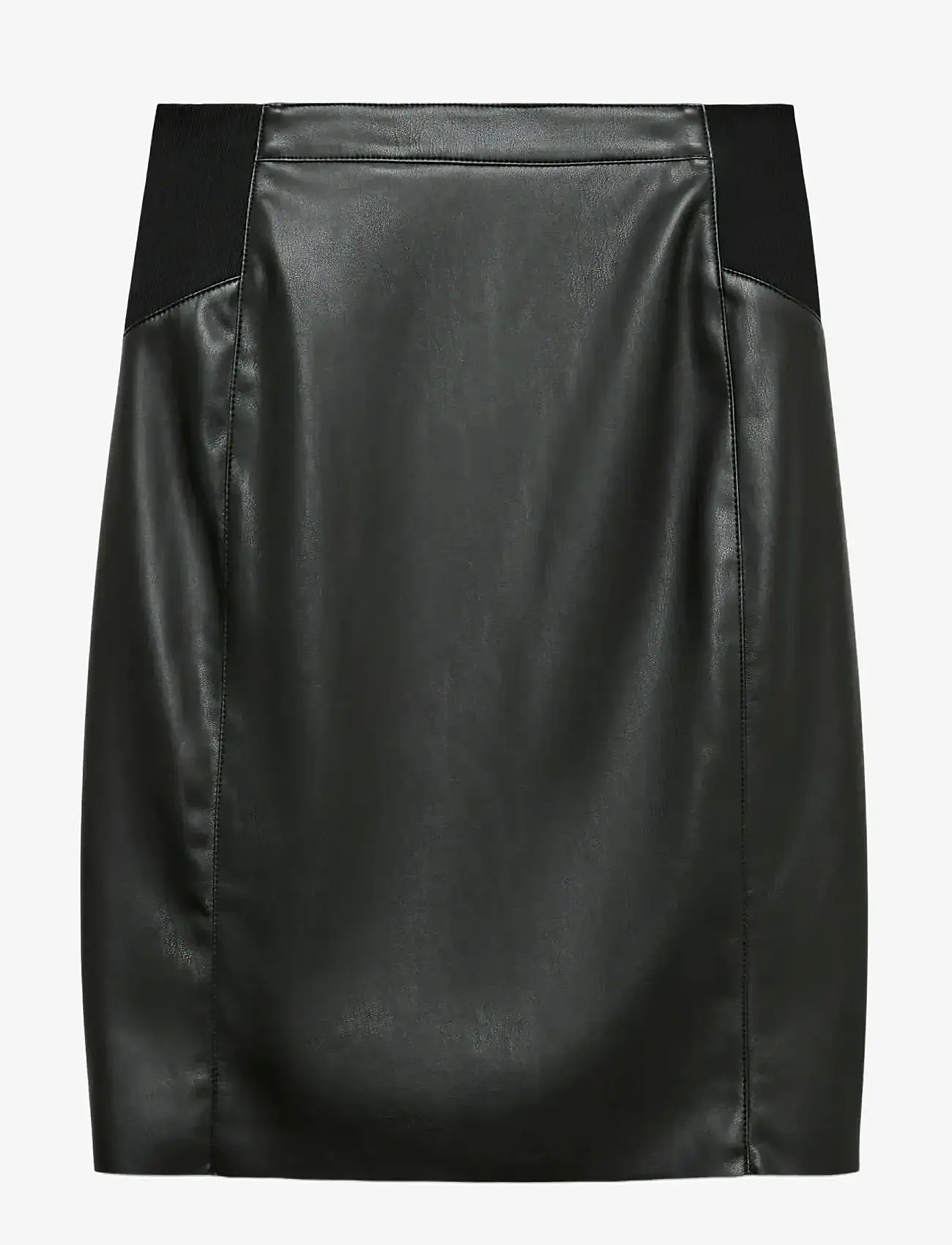 Vero Moda - VMBUTTERSIA HW COATED SKIRT NOOS - kurze röcke - black - 1