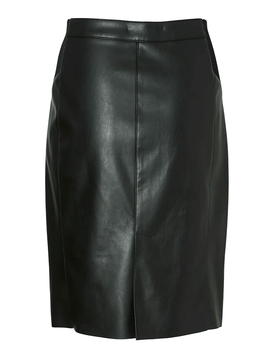 Vero Moda - VMBUTTERSIA HW COATED SKIRT NOOS - short skirts - black - 2