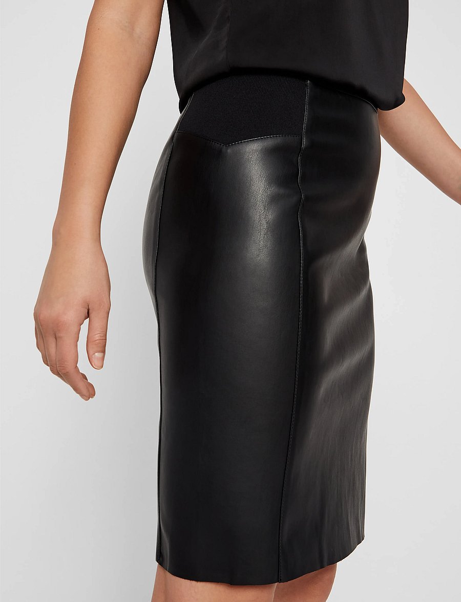 Vero Moda - VMBUTTERSIA HW COATED SKIRT NOOS - short skirts - black - 4