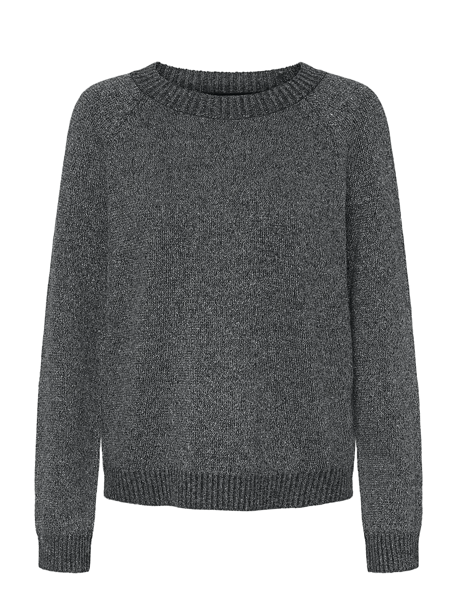 Vero Moda - VMDOFFYSHINE LS O-NECK BLOUSE REP NOOS - striktrøjer - asphalt - 1