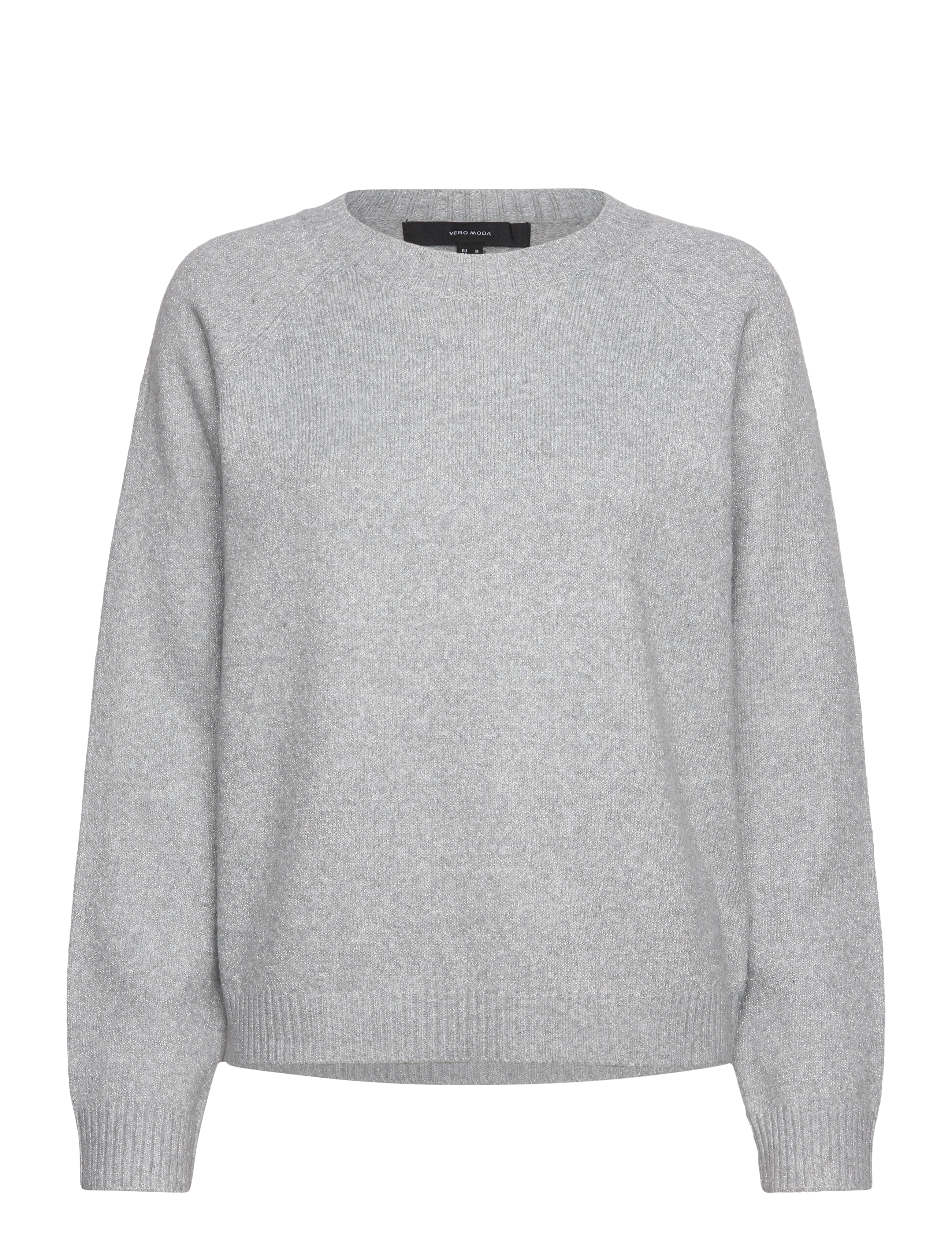 Vero Moda VMDOFFYSHINE LS O-NECK BLOUSE REP NOOS - Neuleet - LIGHT GREY MELANGE / grey