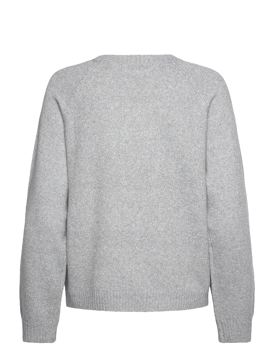 Vero Moda - VMDOFFYSHINE LS O-NECK BLOUSE REP NOOS - striktrøjer - light grey melange - 2