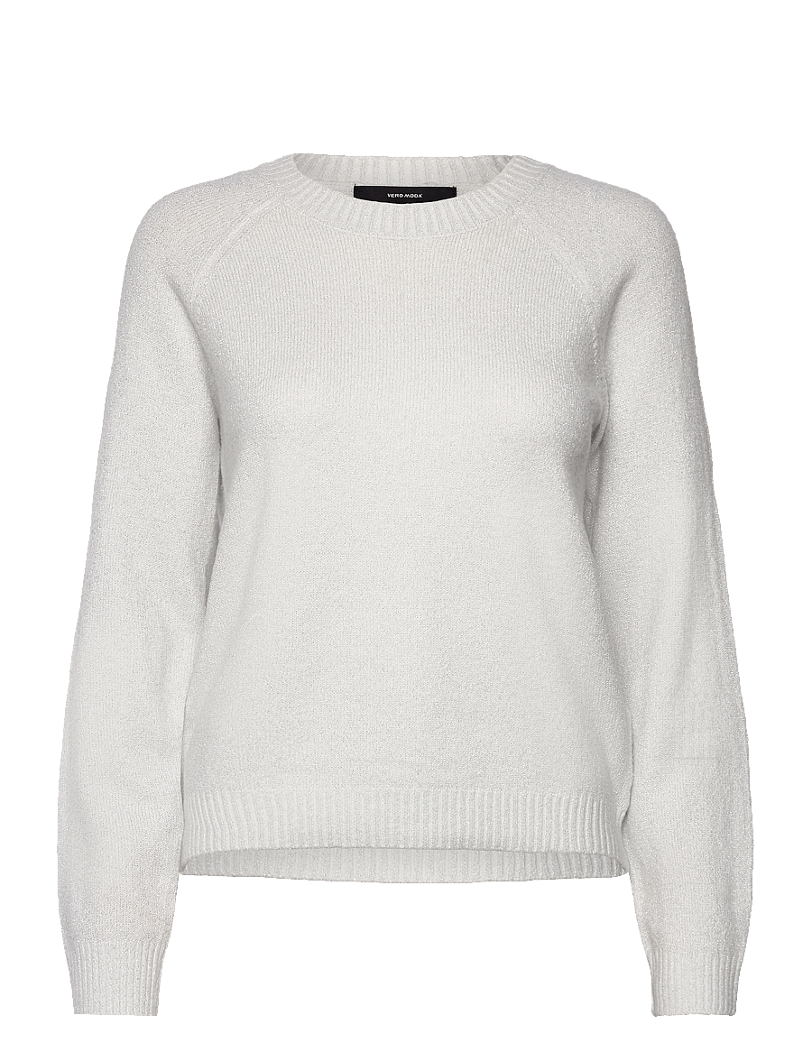 Vero Moda - VMDOFFYSHINE LS O-NECK BLOUSE REP NOOS - stickade tröjor - snow white - 1