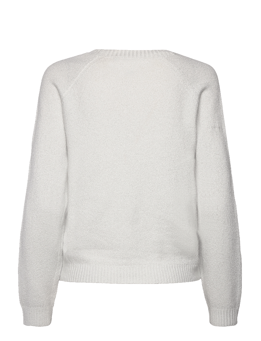 Vero Moda - VMDOFFYSHINE LS O-NECK BLOUSE REP NOOS - stickade tröjor - snow white - 2