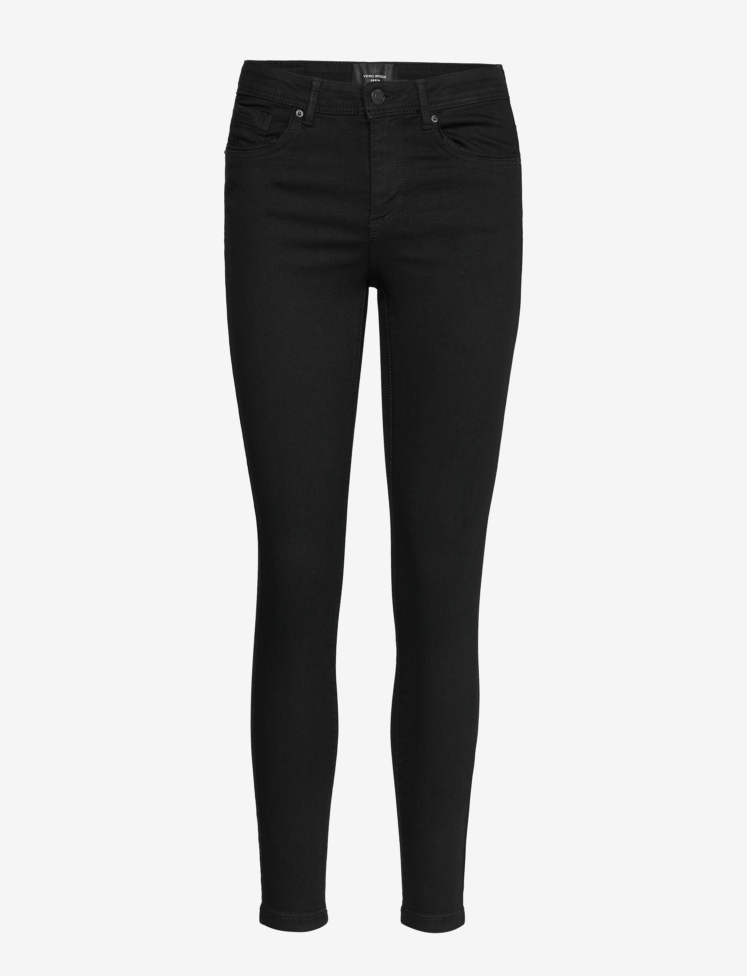 Vero Moda VMTANYA MR S PIPING JEANS VI120 GA NOOS - Riided - BLACK / black