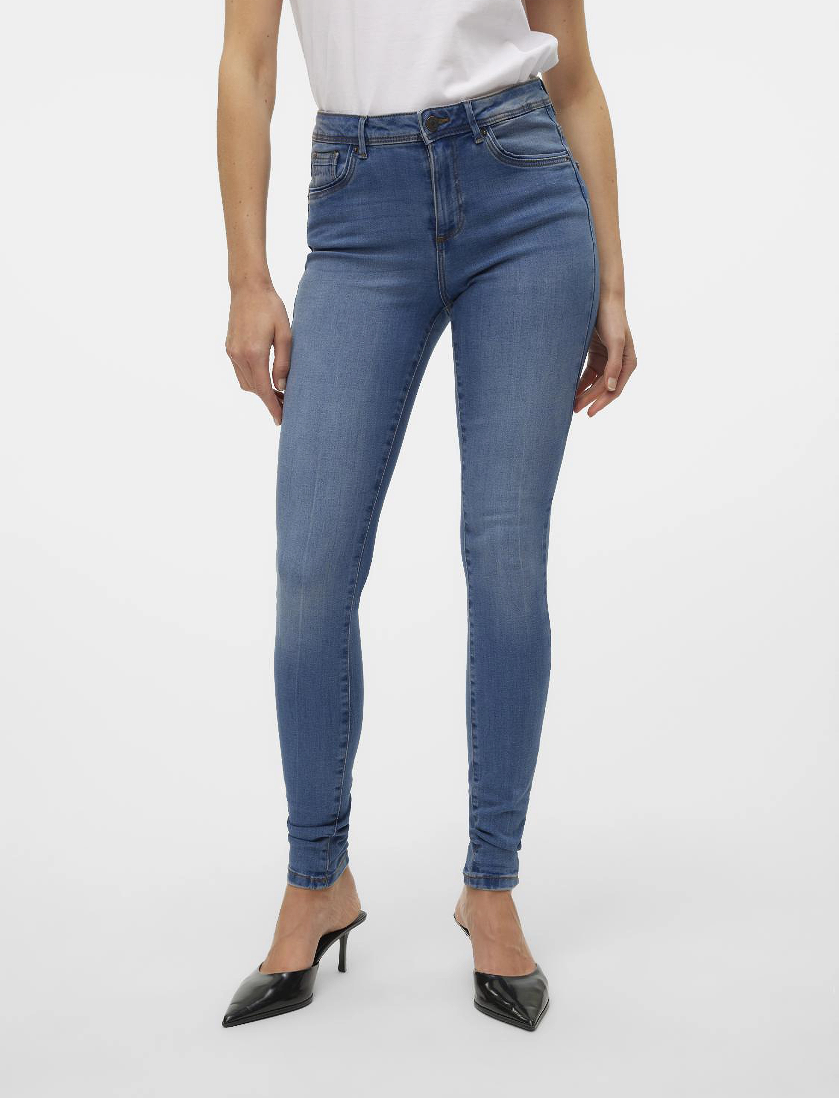 Vero Moda VMTANYA MR S PIPING JEANS VI349 GA NOOS - Jeans - MEDIUM BLUE DENIM / blue