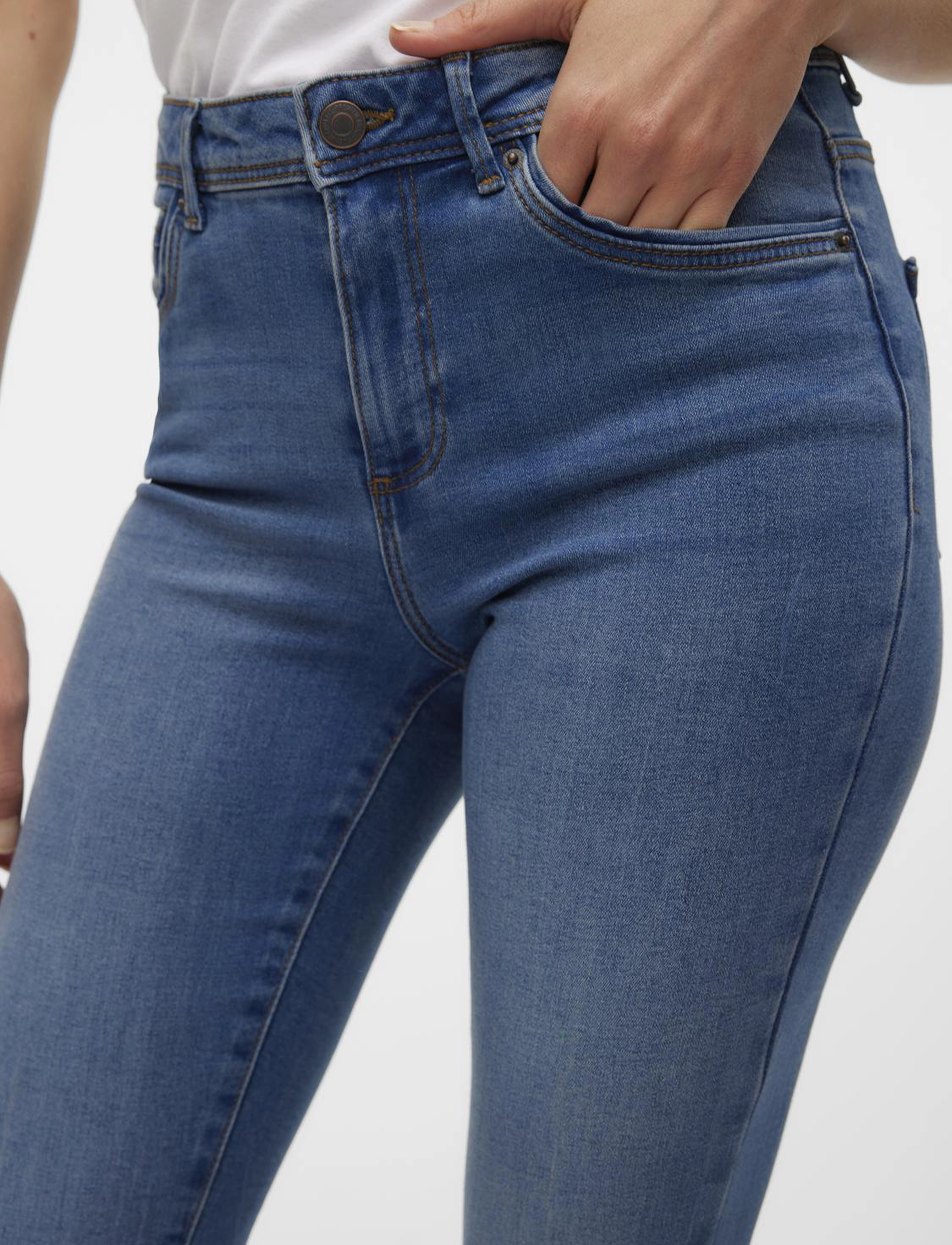Vero Moda - VMTANYA MR S PIPING JEANS VI349 GA NOOS - dżinsy skinny fit - medium blue denim - 5