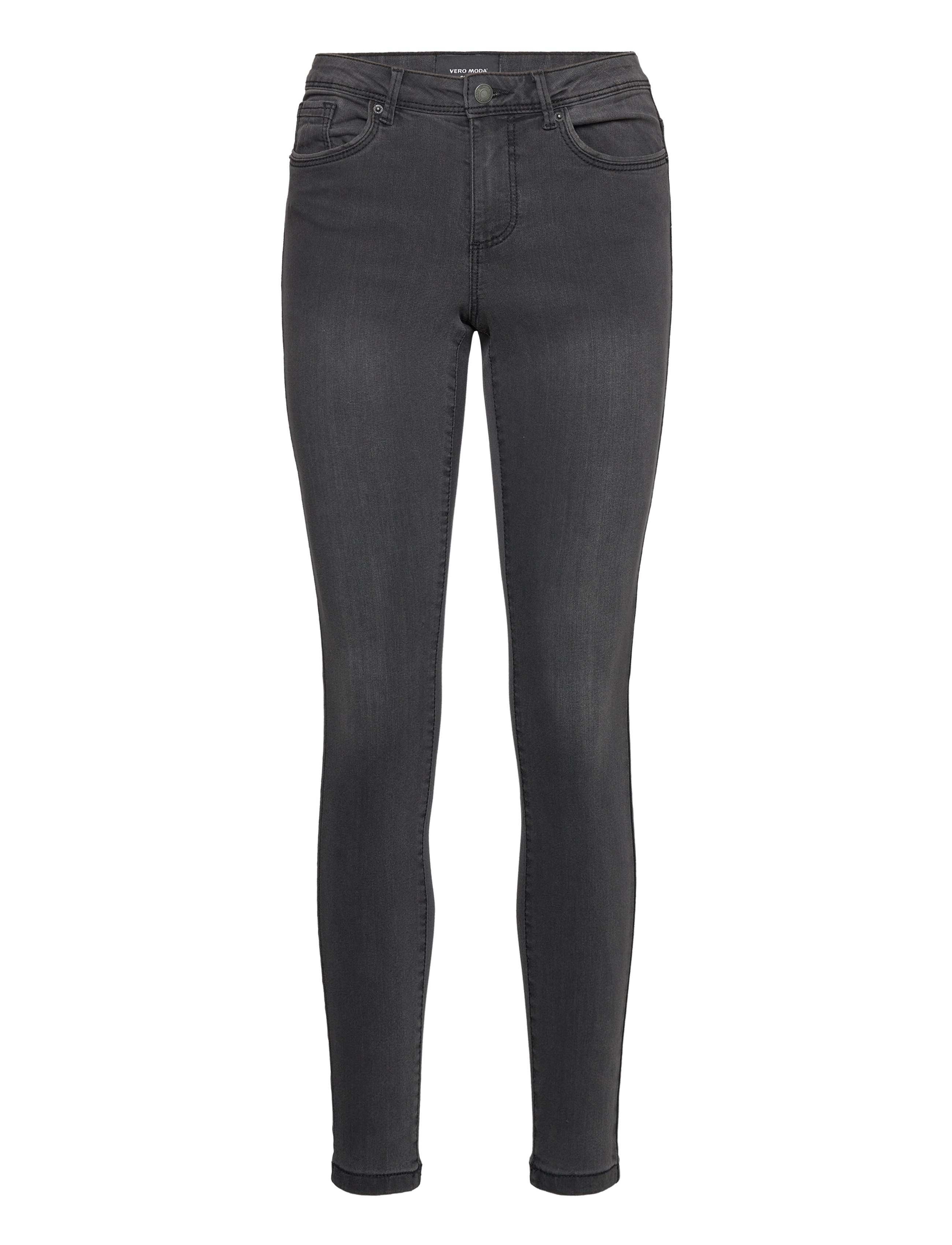 Vero Moda VMTANYA MR S PIPING JEANS VI207 GA NOOS - Jeans - DARK GREY DENIM / black