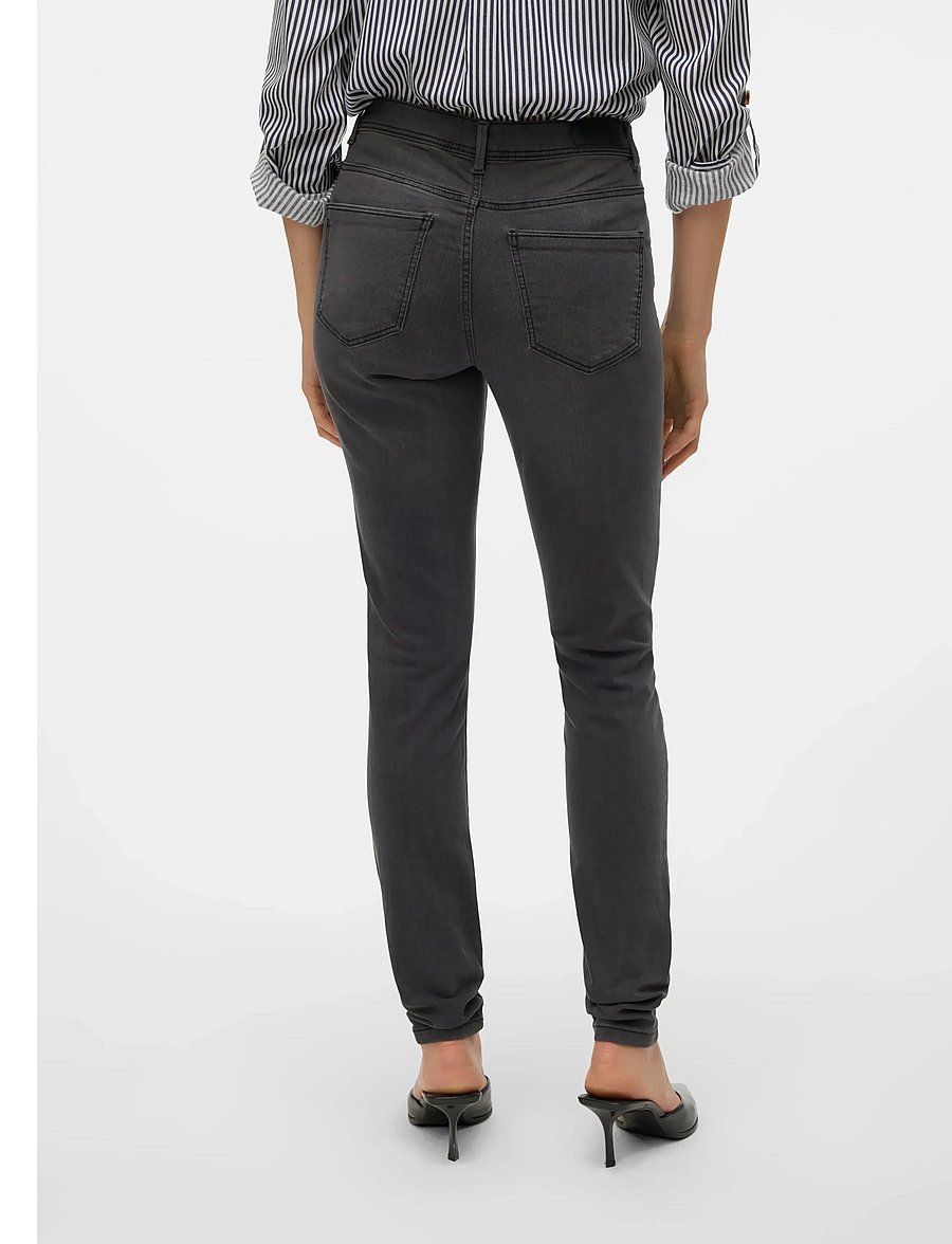Vero Moda - VMTANYA MR S PIPING JEANS VI207 GA NOOS - jeans skinny - dark grey denim - 4