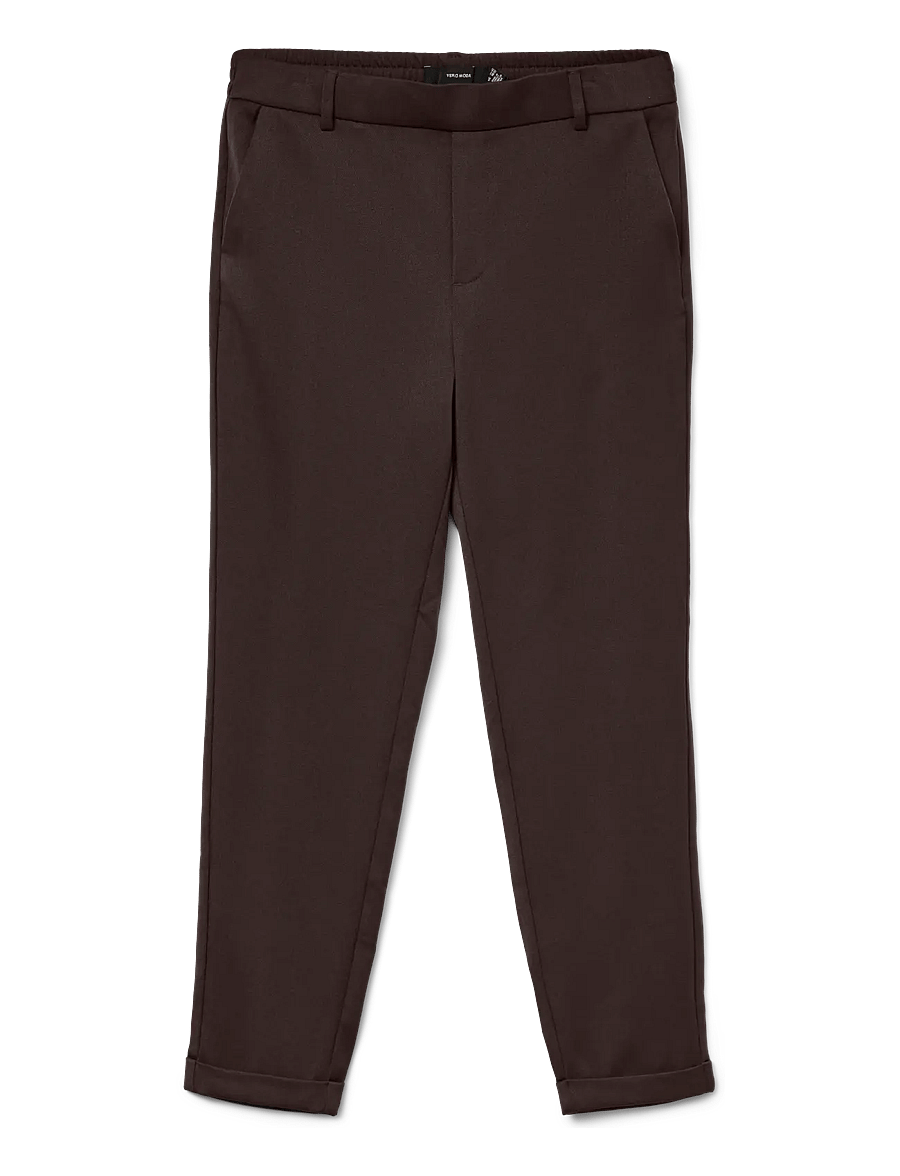 Vero Moda - VMMAYA MW LOOSE SOLID PANT NOOS - slim fit bukser - chocolate torte - 1