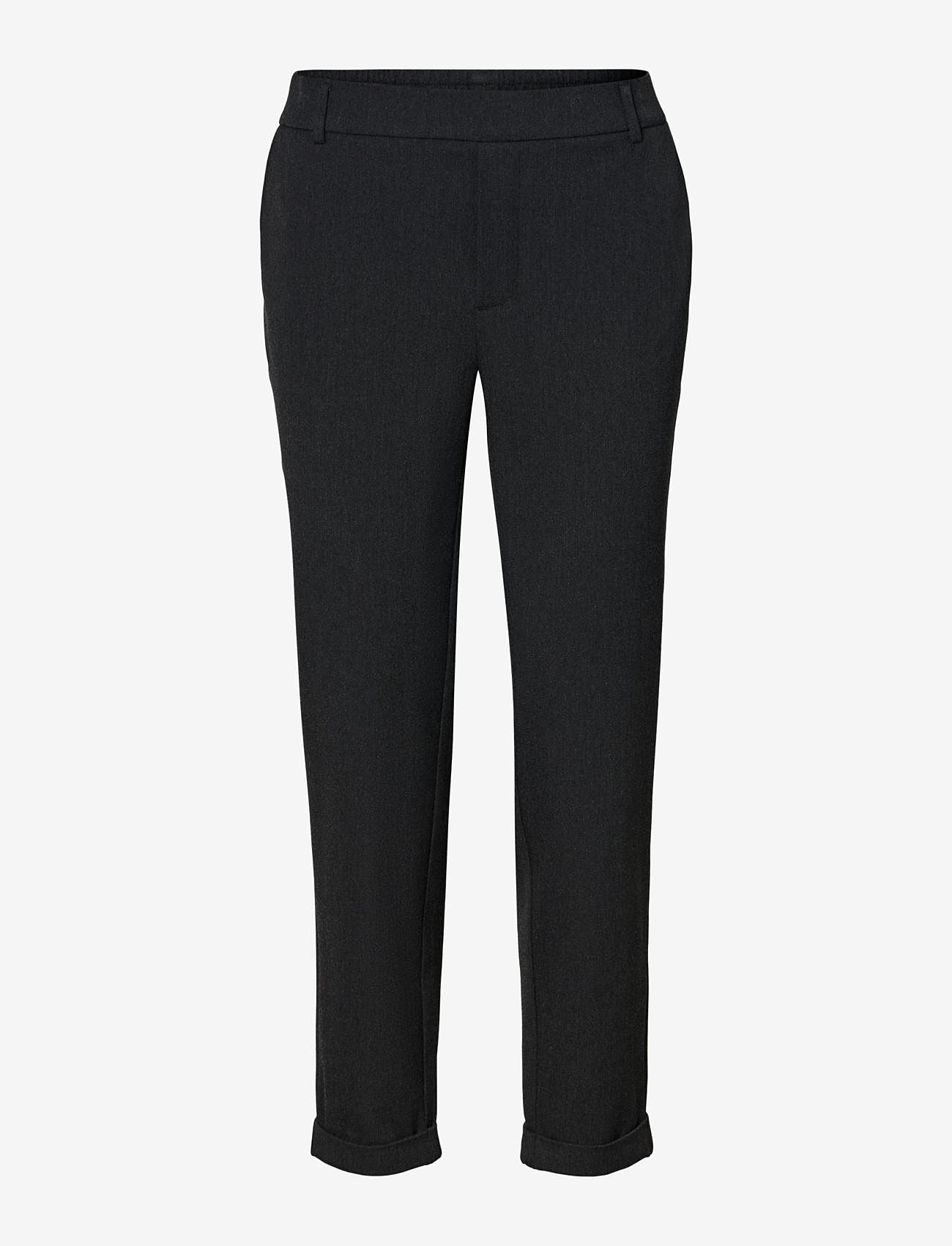 Vero Moda - VMMAYA MW LOOSE SOLID PANT NOOS - slim fit trousers - dark grey melange - 1