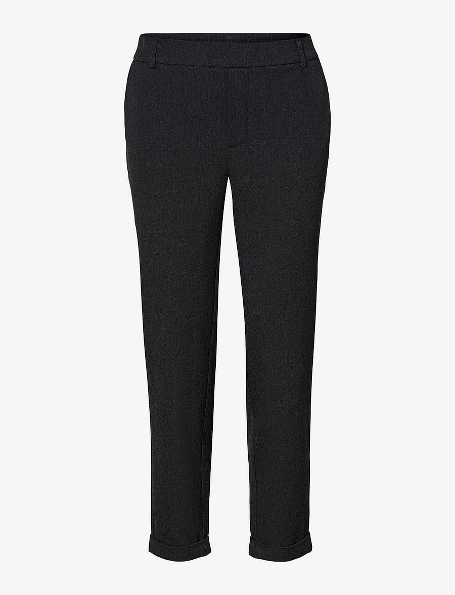 Vero Moda - VMMAYA MW LOOSE SOLID PANT NOOS - slim fit bukser - dark grey melange - 1