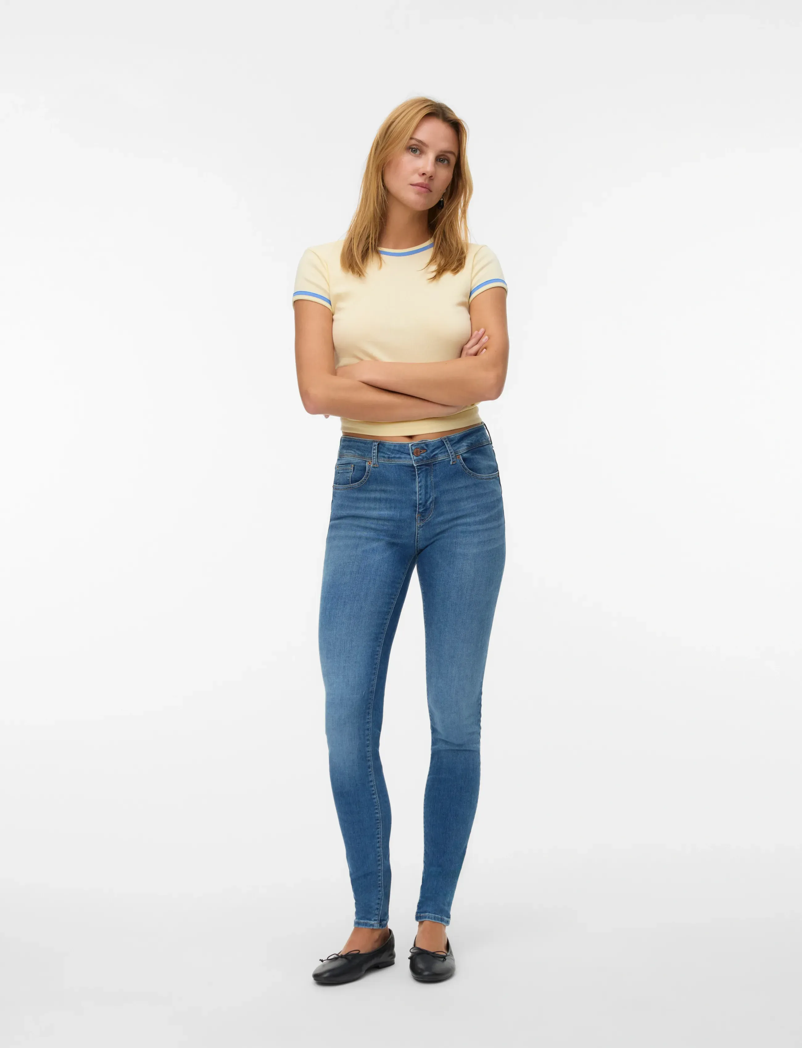 Vero Moda Vmlux Mr Slim Jeans Ri310 Noos, M x 32, Blue, Jeans > Smalle, Dame
