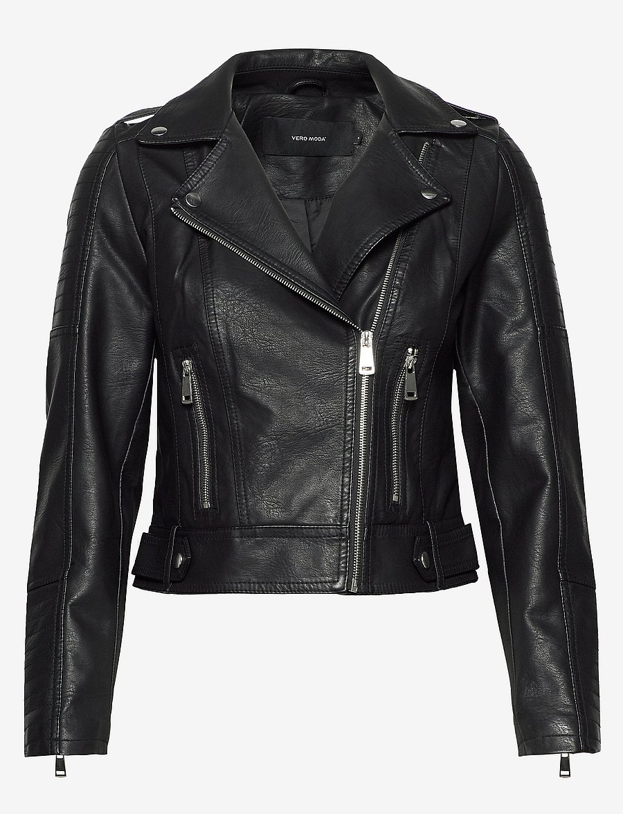Vero Moda - VMKERRIULTRA SHORT COATED JACKET NOOS - lederjacken - black - 1