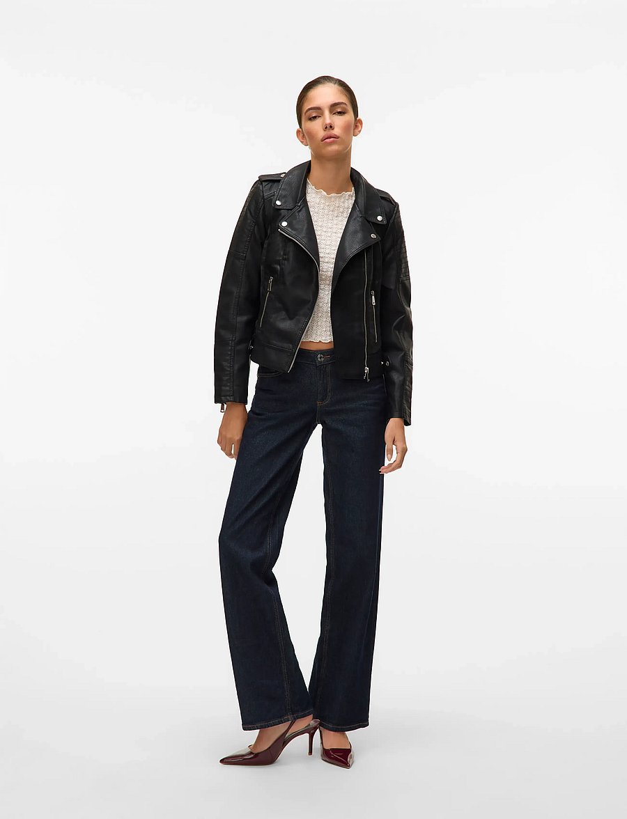 Vero Moda - VMKERRIULTRA SHORT COATED JACKET NOOS - lederjacken - black - 5