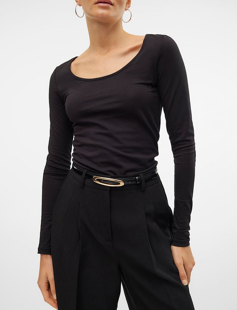 Vero Moda - VMMAXI MY LS SOFT UNECK NOOS - langärmlige tops - black - 5