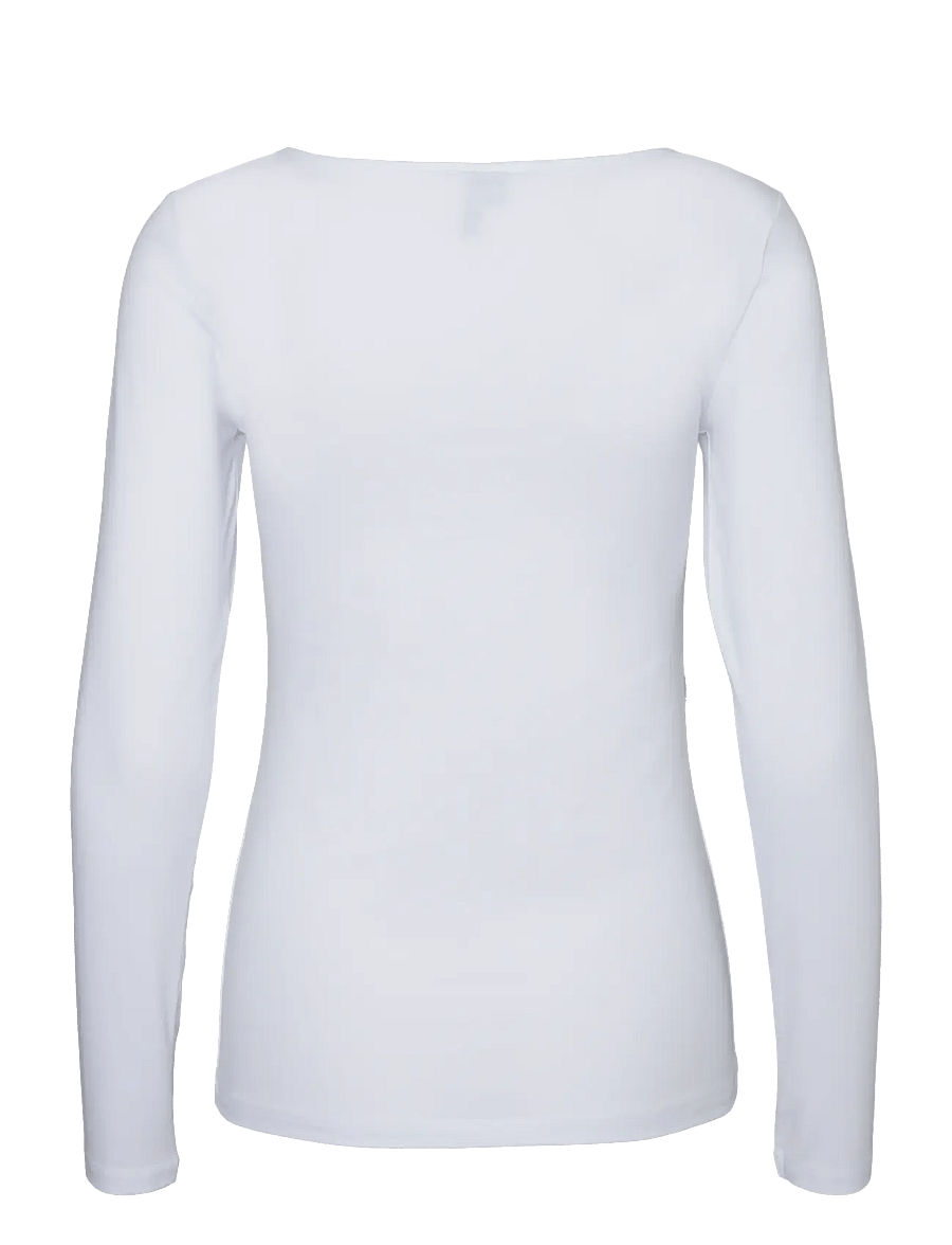 Vero Moda - VMMAXI MY LS SOFT UNECK NOOS - topi ar garām piedurknēm - bright white - 2
