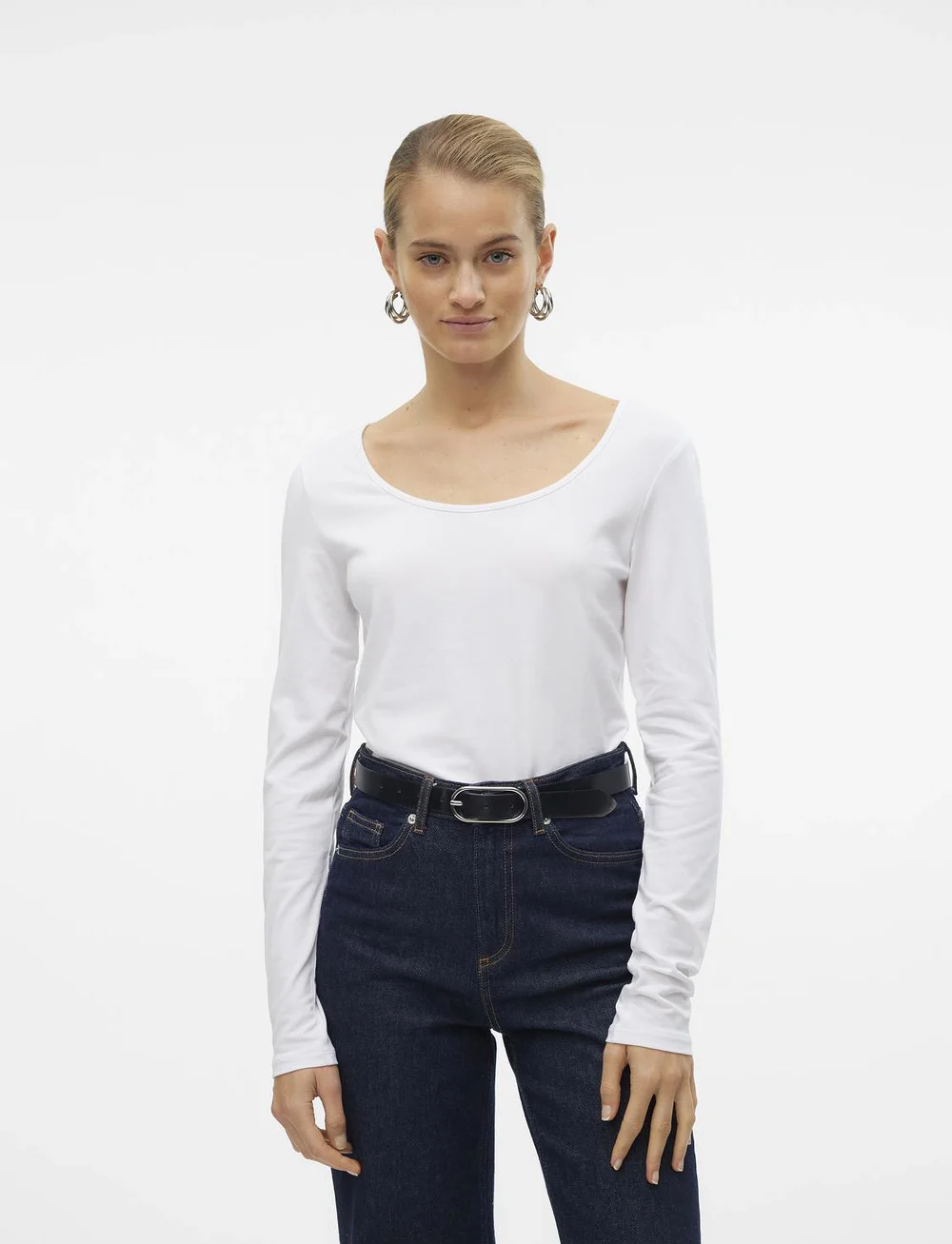 Vero Moda - VMMAXI MY LS SOFT UNECK NOOS - långärmade toppar - bright white - 0