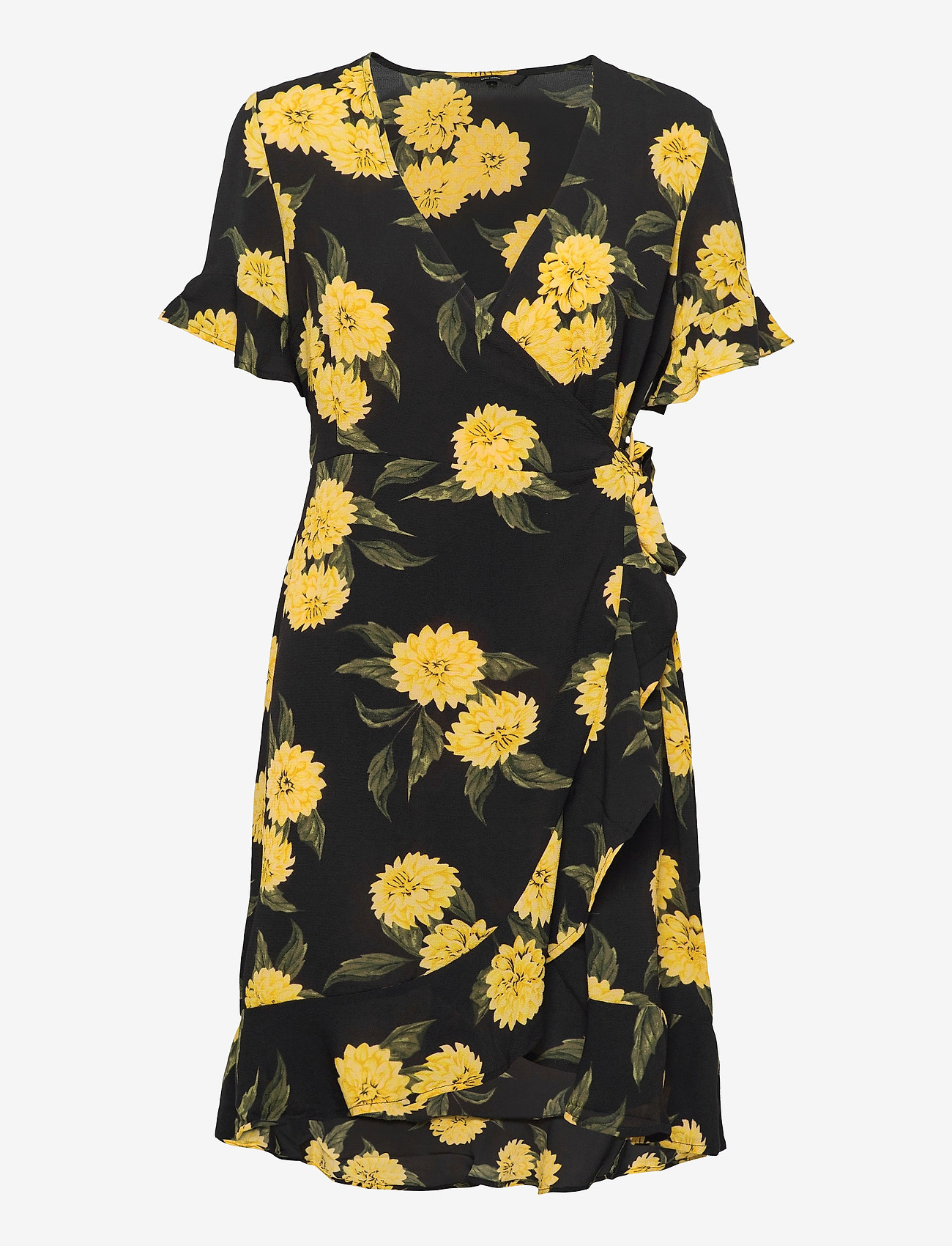 Vero Moda - VMSAGA 2/4 WRAP FRILL DRESS - black - 0