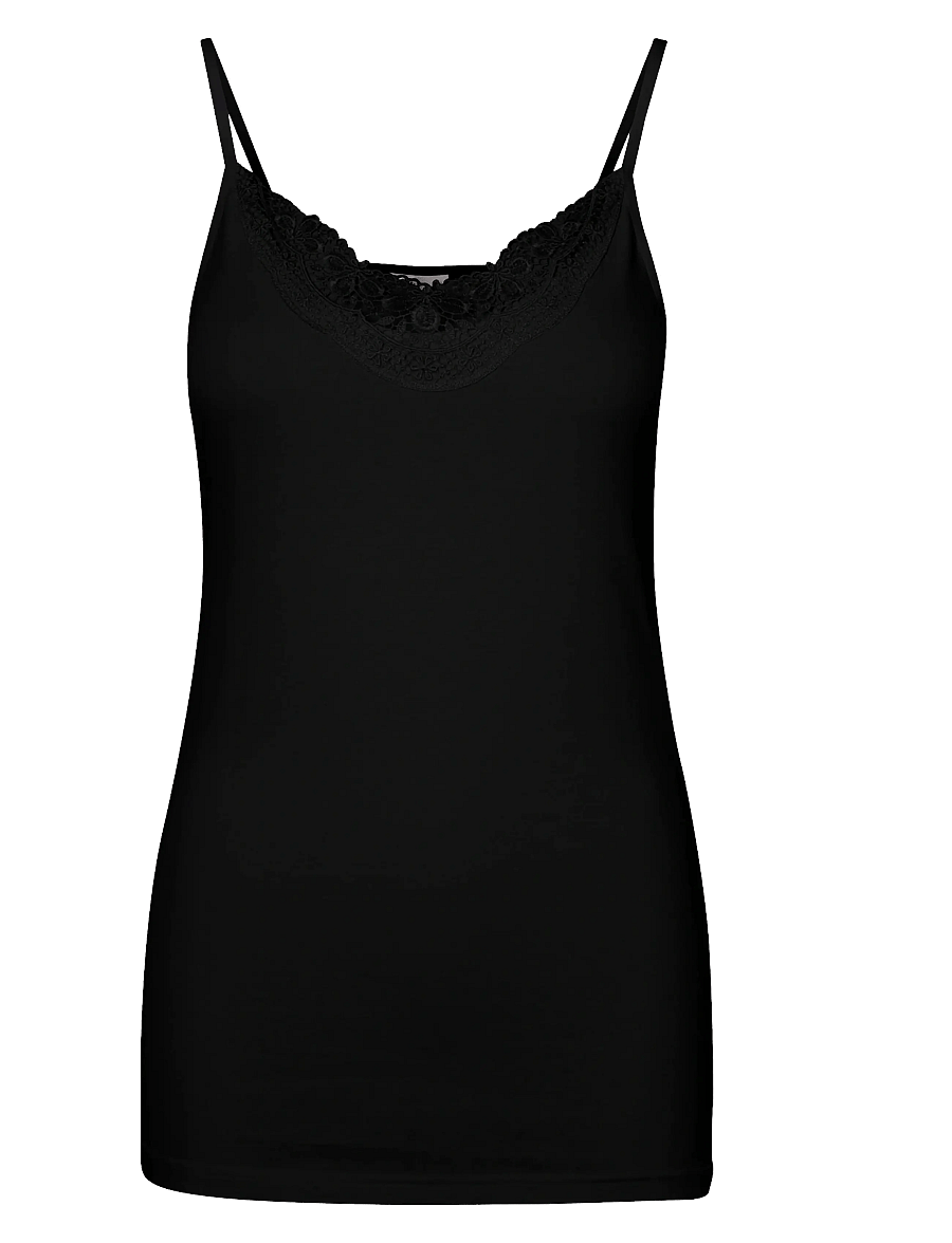 Vero Moda - VMINGE LACE SINGLET JRS NOOS - varrukateta topid - black - 1