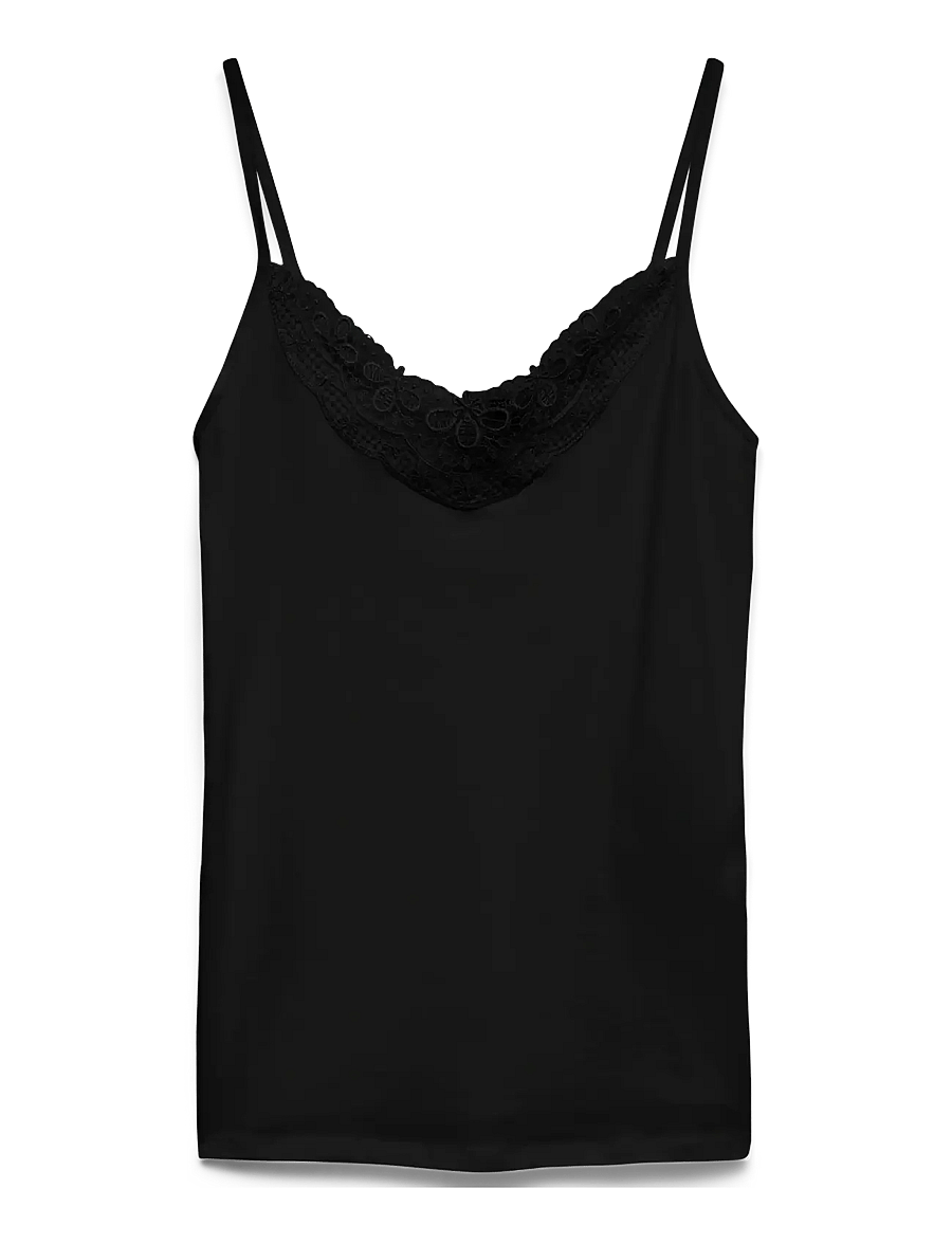 Vero Moda - VMINGE LACE SINGLET JRS NOOS - varrukateta topid - black - 2
