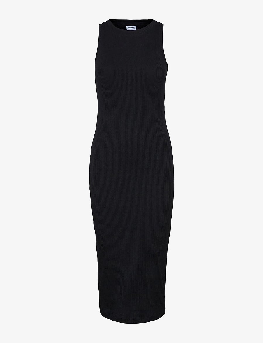 Vero Moda - VMLAVENDER SL O-NECK CALF DRESS VMA NOOS - black - 1