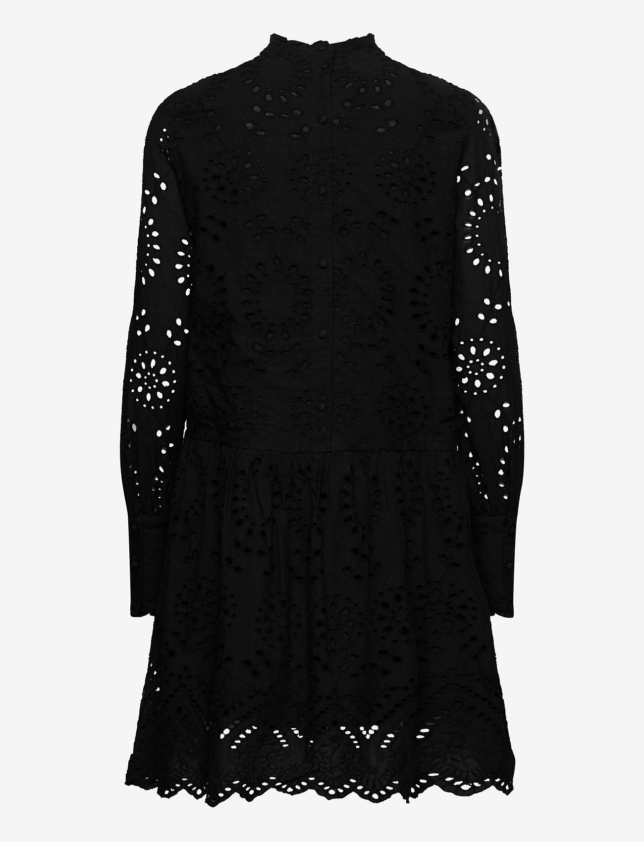 Vero Moda - VMPERFECT EMB L/S SHORT DRESS SB2 - black - 1