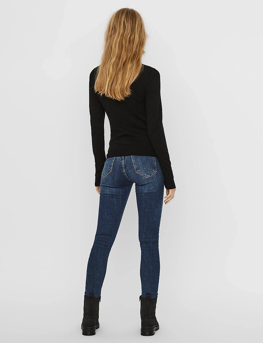 Vero Moda - VMGLORY LS ROLLNECK BLOUSE GA NOOS - pologenser - black - 2