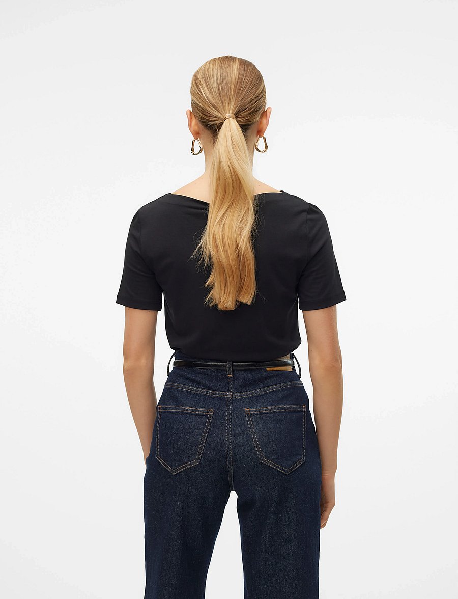 Vero Moda - VMPANDA MODAL S/S TOP NOOS - t-shirts - black - 3