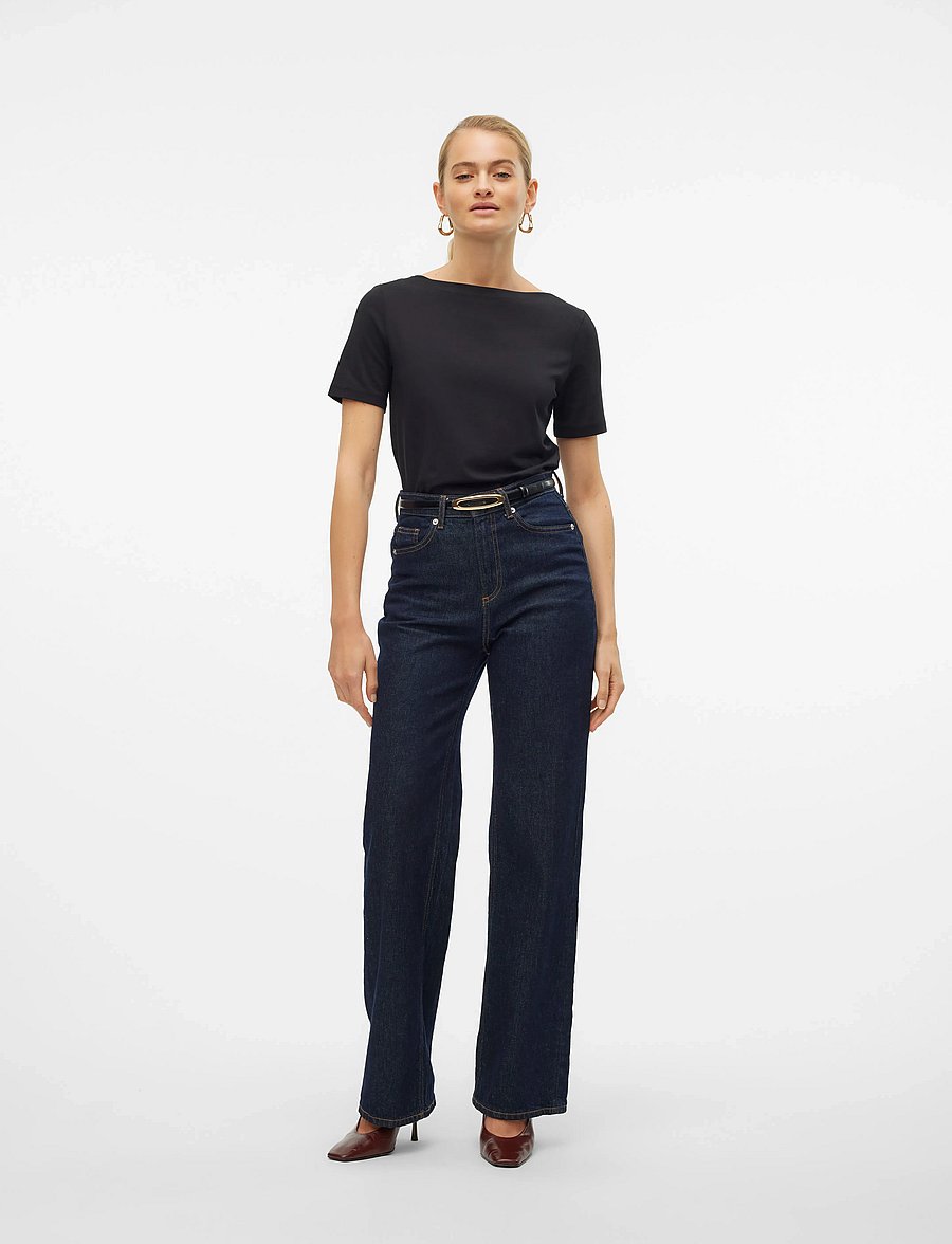 Vero Moda - VMPANDA MODAL S/S TOP NOOS - t-shirts - black - 4