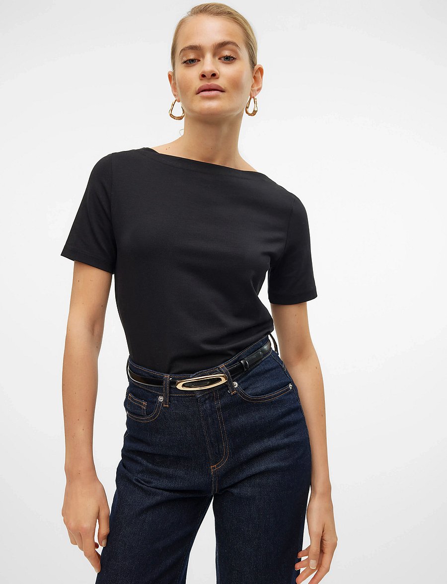Vero Moda - VMPANDA MODAL S/S TOP NOOS - t-shirts - black - 5