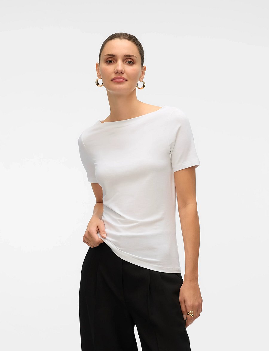 Vero Moda - VMPANDA MODAL S/S TOP NOOS - t-shirts - bright white - 0