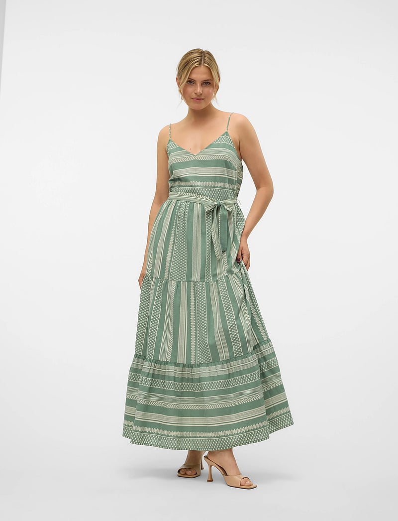 Vero Moda - VMDICTHE SINGLET ANCLE DRESS WVN GA - summer dresses - dark ivy - 0